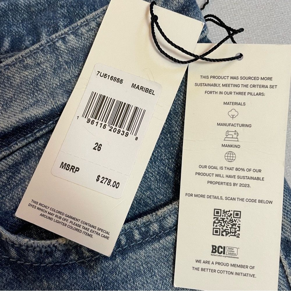7 For All Mankind NWT New $278 7 For All Mankind Bootcut Beaded Floral Maribe Size 26" / US 2 / IT 38 - 6 Thumbnail