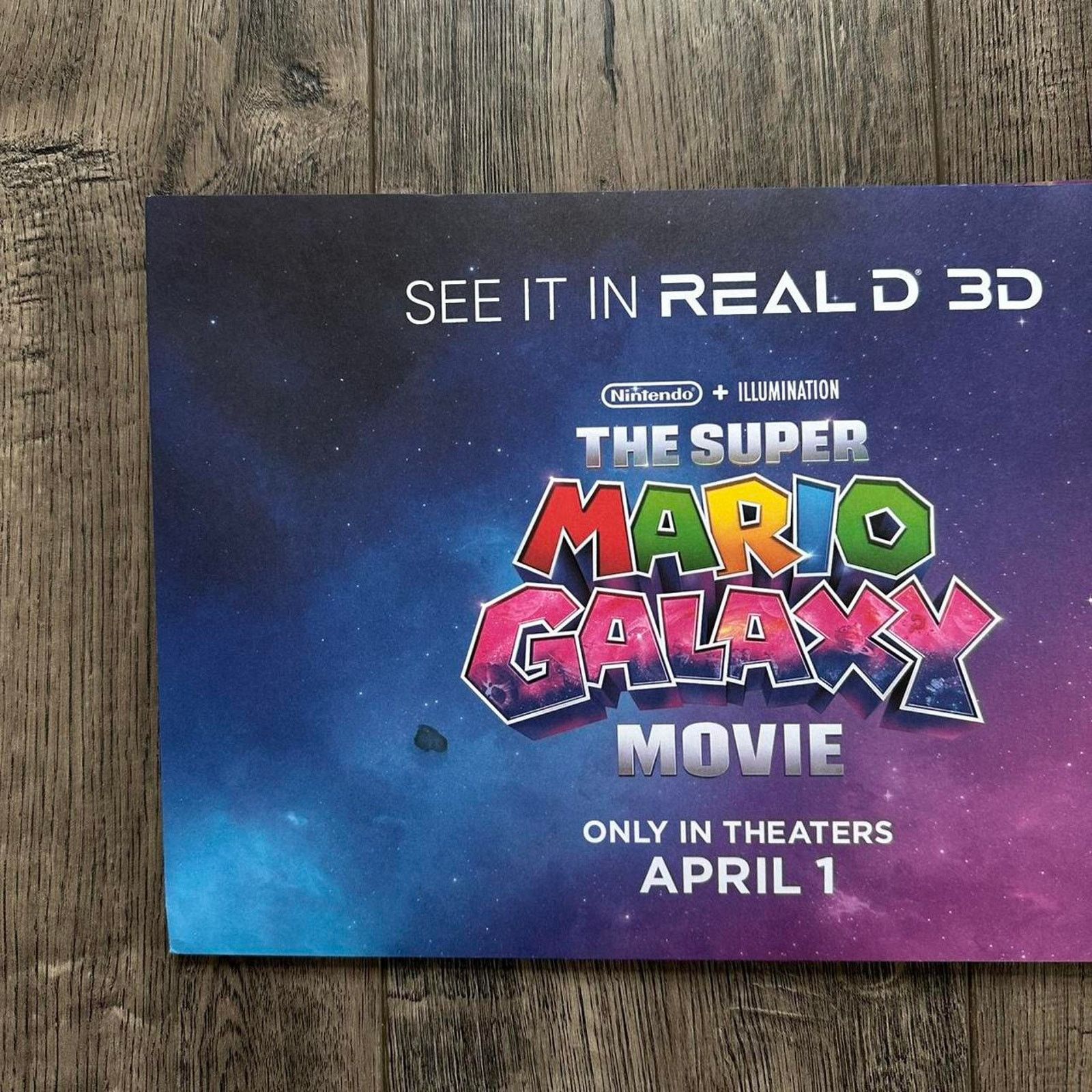 Nintendo Super Mario Galaxy Movie Promo Poster Collectible Activity Size ONE SIZE - 4 Thumbnail