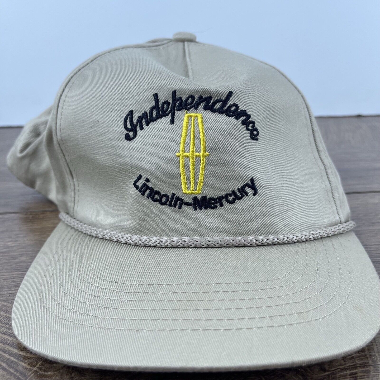 Other Independence Lincoln Mercury Hat Brown Adjustable Hat Tan Ad Size ONE SIZE - 1 Thumbnail