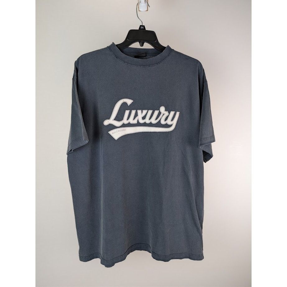 Balenciaga o1rshd1 Luxury Tee Shirt in Blue Size US L / EU 52-54 / 3 - 8 Thumbnail