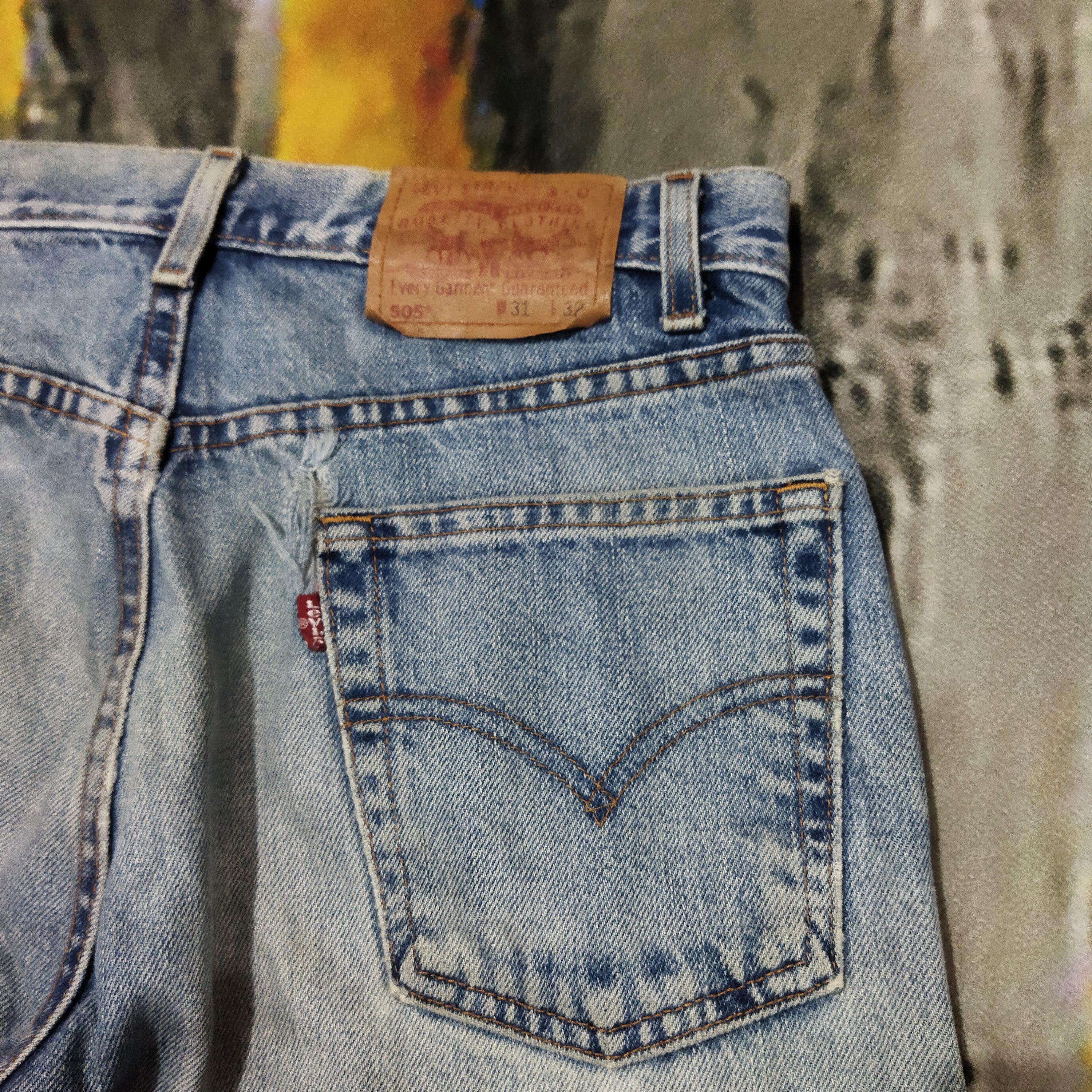 Levi's × Vintage VINTAGE LEVIS 505 DISTRESSED FADED BLUE JEANS PANTS Size US 31 - 10 Thumbnail