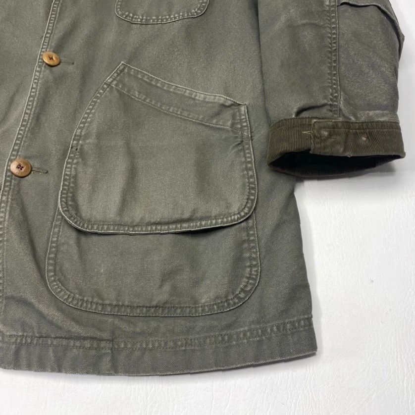 Vintage VINTAGE L.L.Bean Original Field Chore Coat Olive 187061 Removable Wool Plaid Lining 7950 XL Green Canvas Wool Regular Button Size US XL / EU 56 / 4 - 4 Thumbnail