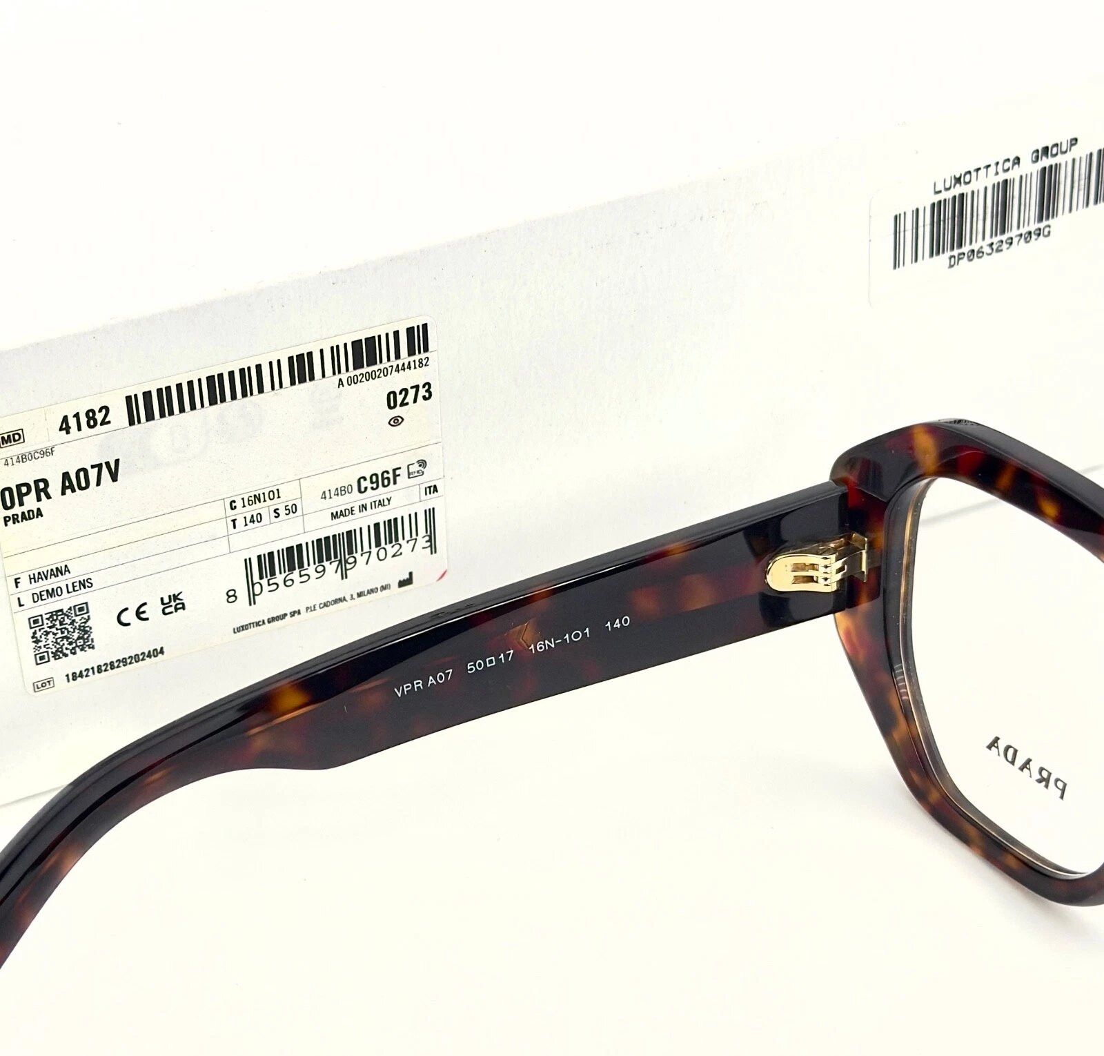 Prada PRADA SYMBOLE PRA07V Brown Havana Bold Eyeglass A07V A07 Size ONE SIZE - 6 Thumbnail