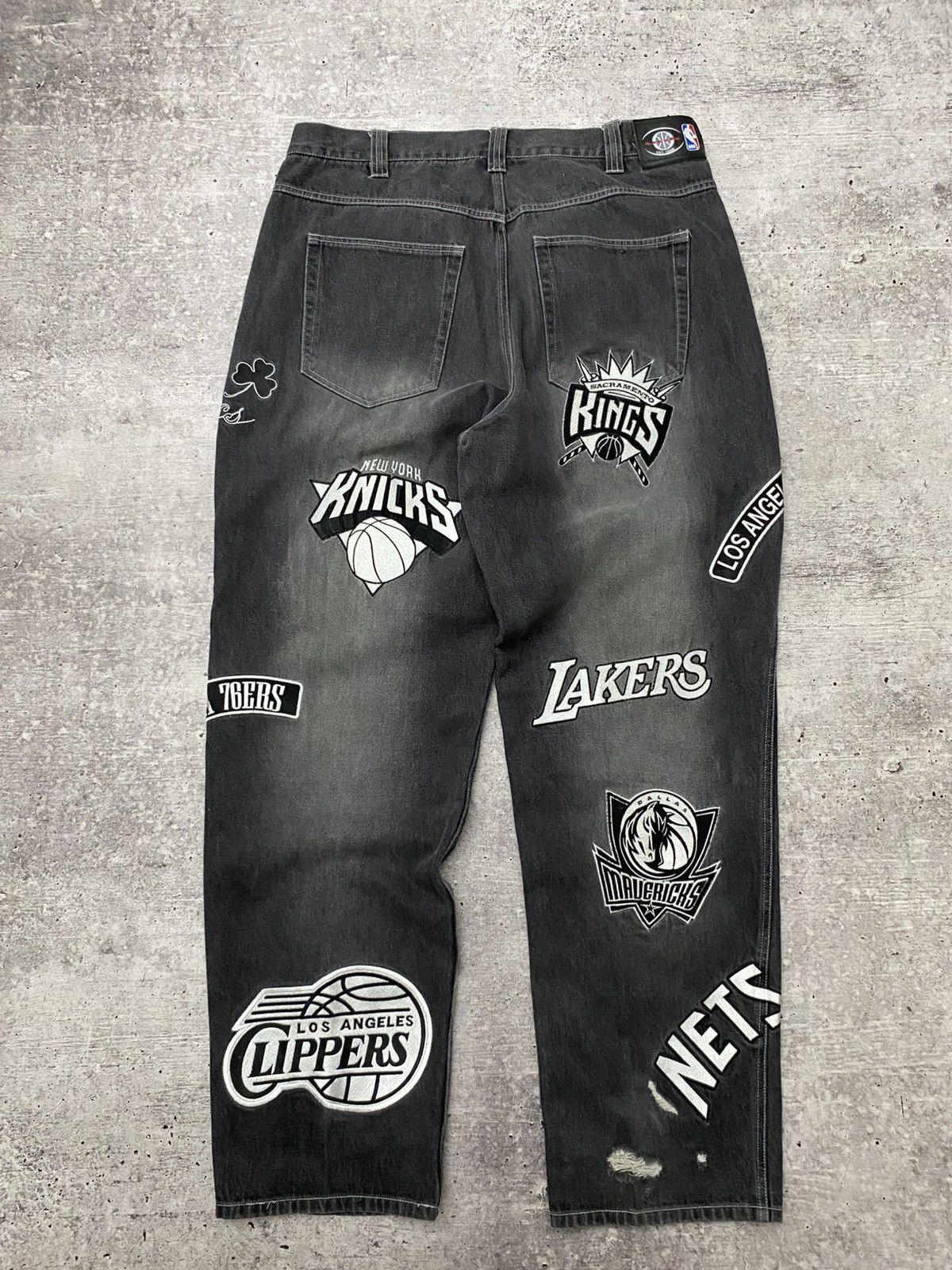 NBA UNK NBA All Team Wappen Denim Pants | Grailed