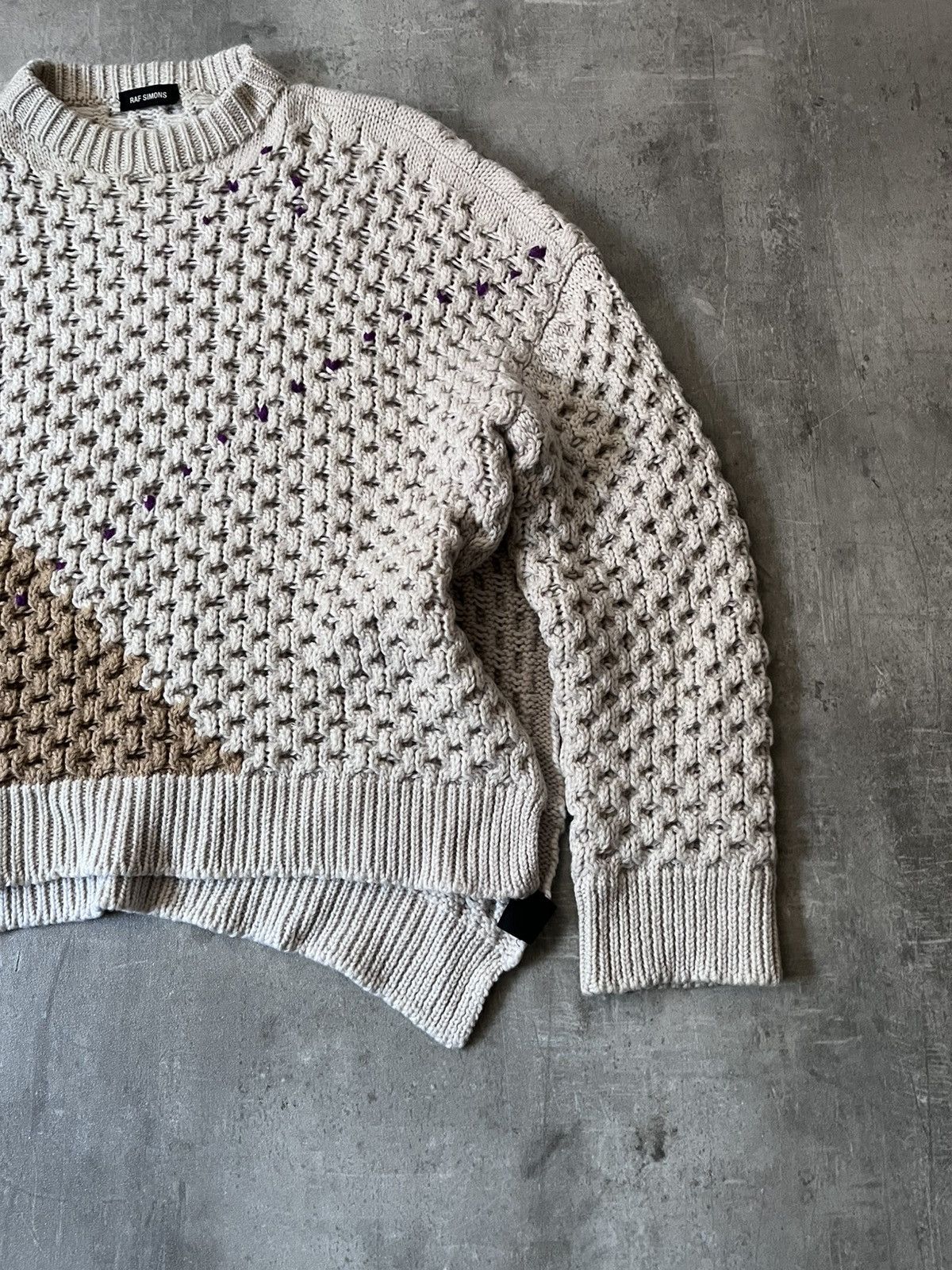 Raf Simons Raf Simons A/W 2018 wool beige sweater Playboi Carti Size US L / EU 52-54 / 3 - 5 Thumbnail