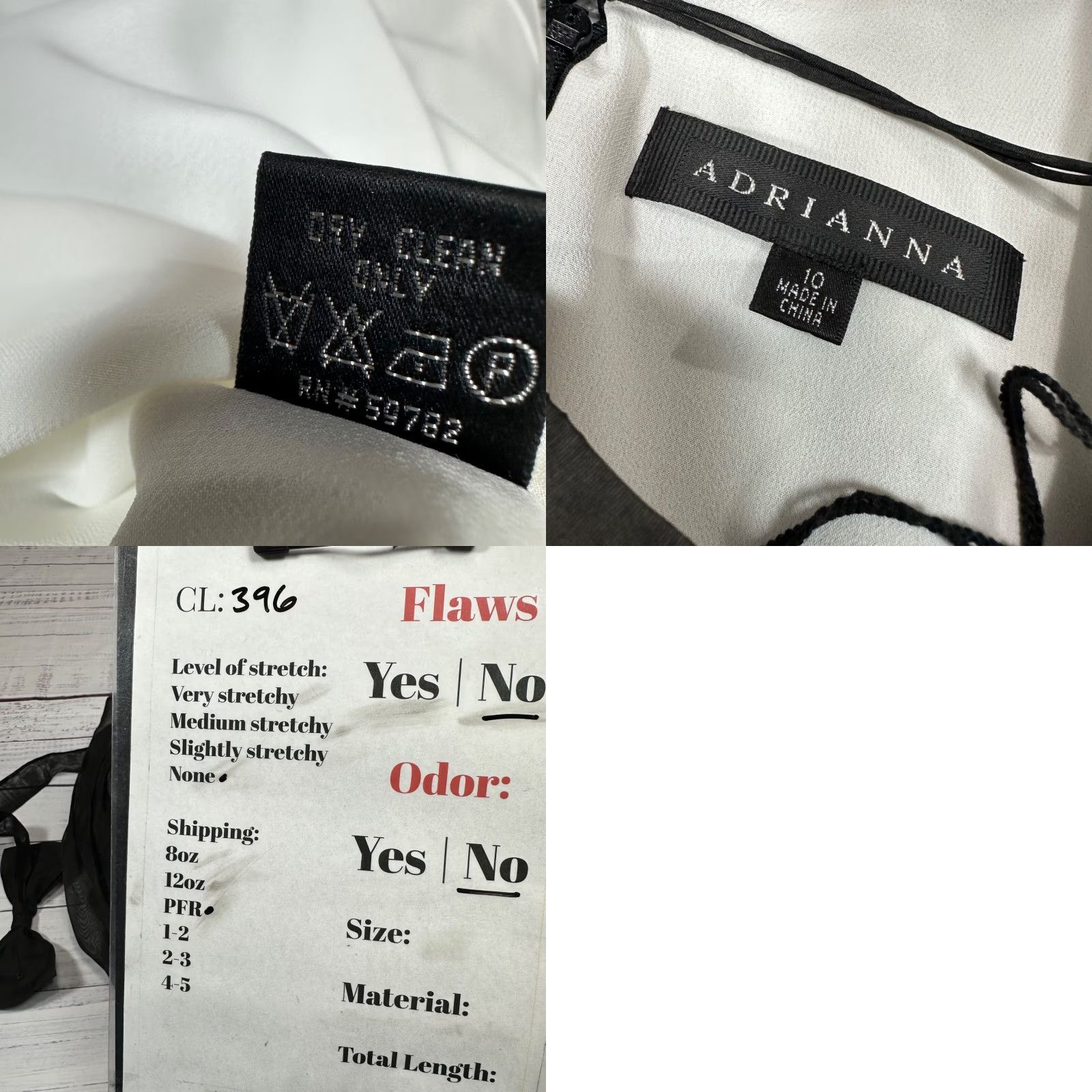 Vintage Adrianna Womens Silk Party Dress Black/Ivory A-Line Knee Length Sleeveless Back Zip Size 10 Mens Size L / US 10 / IT 46 - 8 Thumbnail