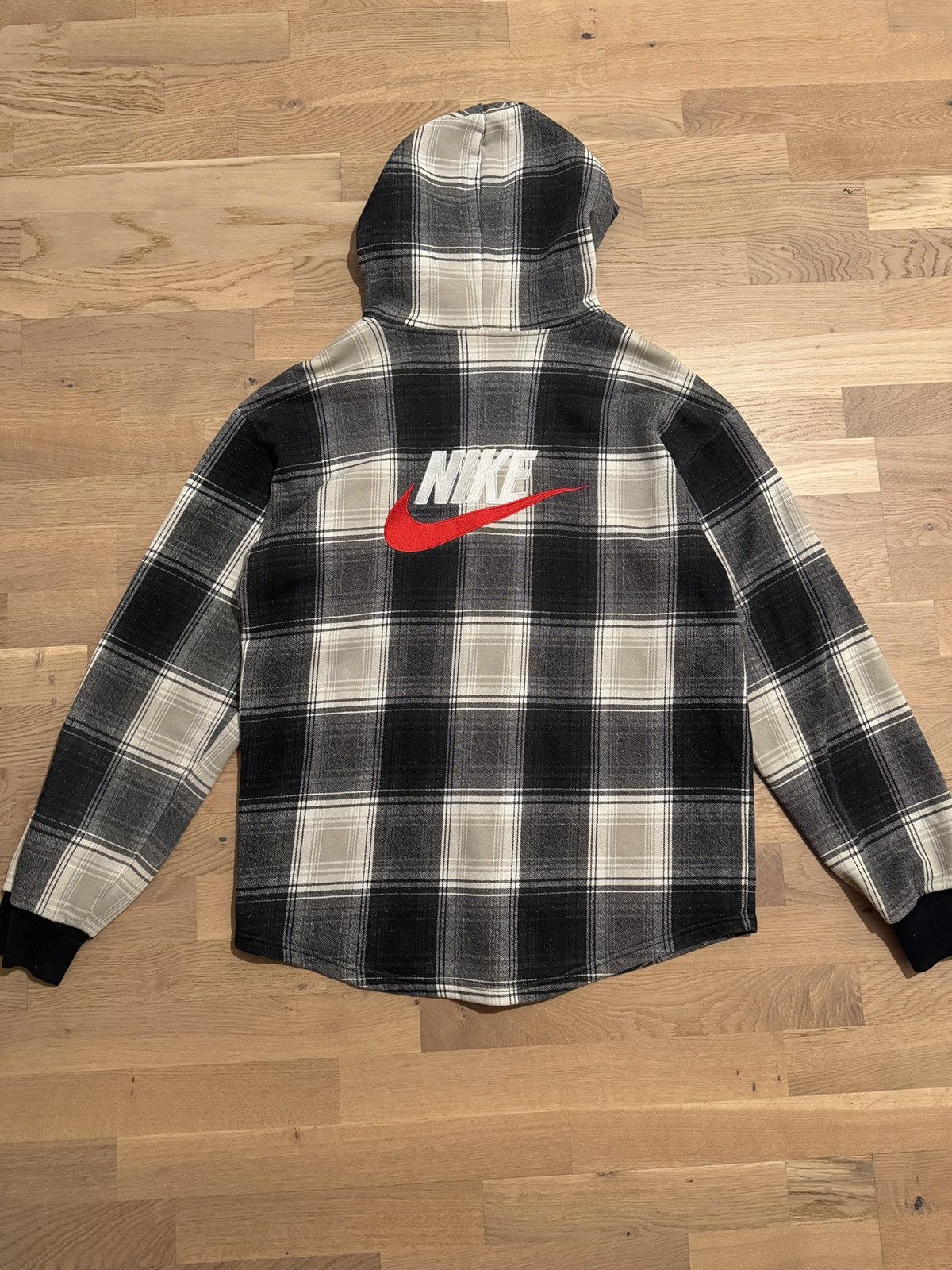 Nike supreme flannel hoodie on sale