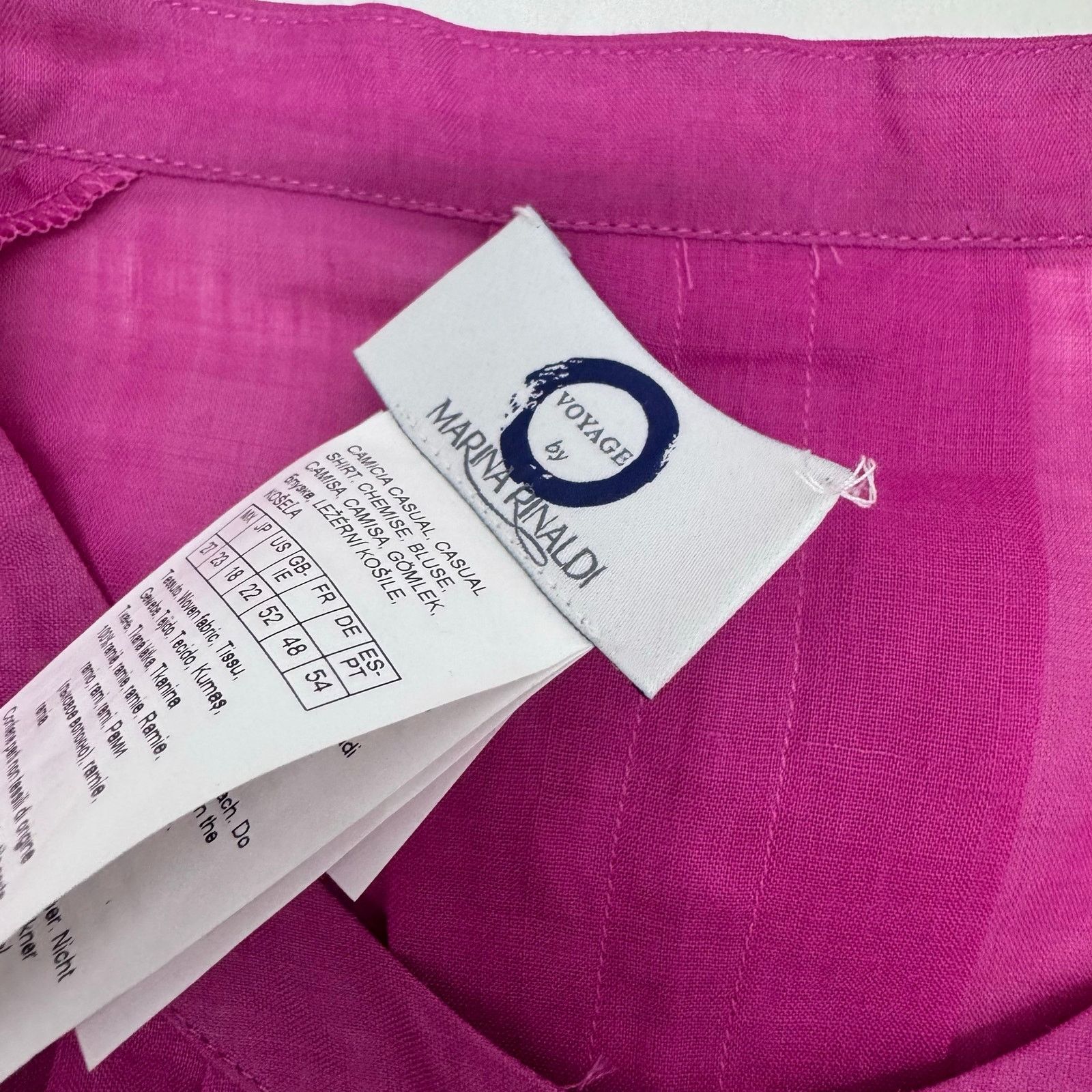 Marina Rinaldi Marina Rinaldi BOEMIA Ramie Long Sleeve Top Pink Magenta 18 Size XXL / US 16-18 / IT 52-54 - 9 Thumbnail