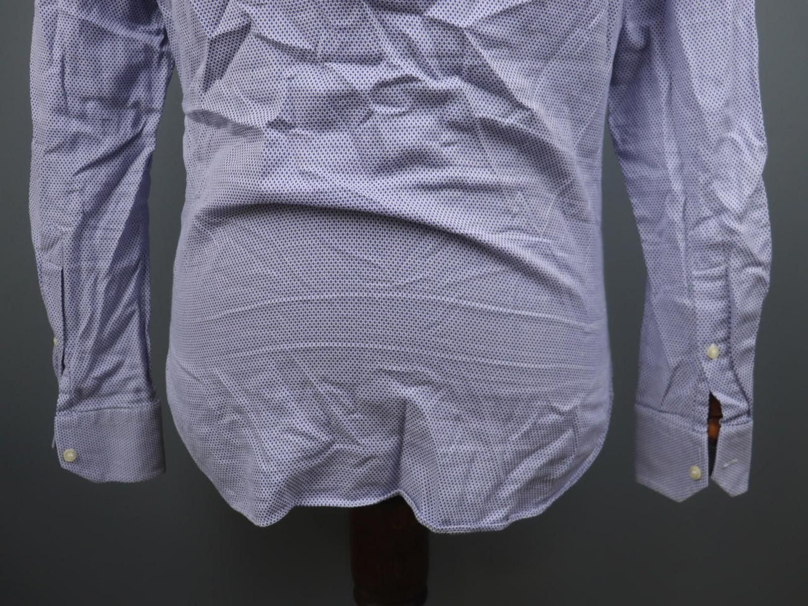Designer Boggi Milano Blue Geometric Button-Up Shirt Size 38 Size US M / EU 48-50 / 2 - 7 Thumbnail