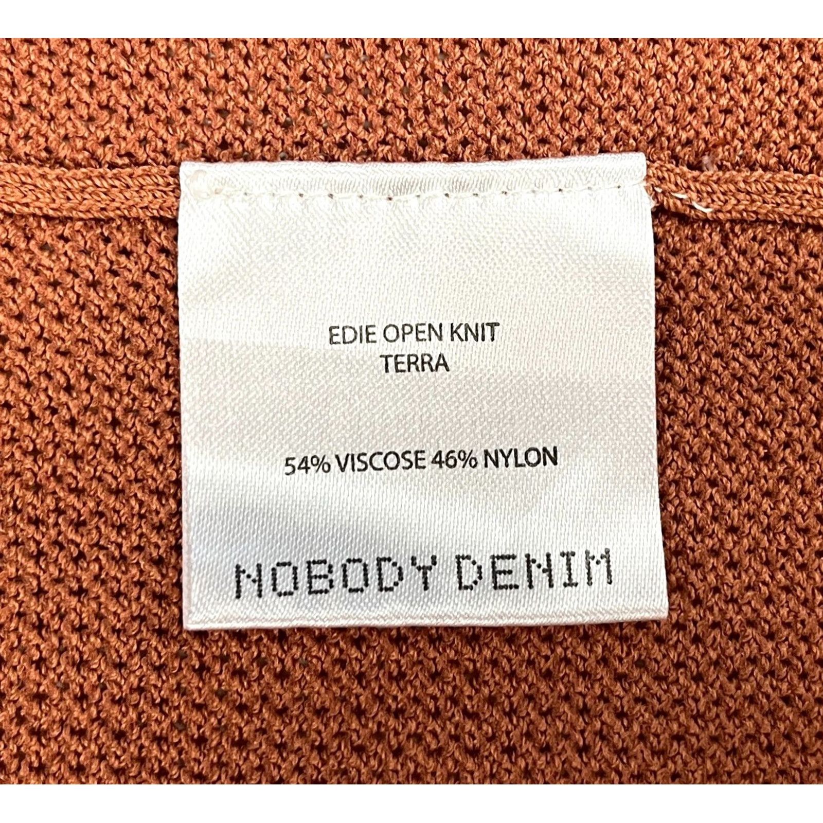 Nobody Denim Nobody Denim Edie Open Knit Top T-Shirt Women’s Terra M Short Sleeve Round Neck Pullover Lightweight Vintage/Pre-owned Size M / US 6-8 / IT 42-44 - 5 Thumbnail