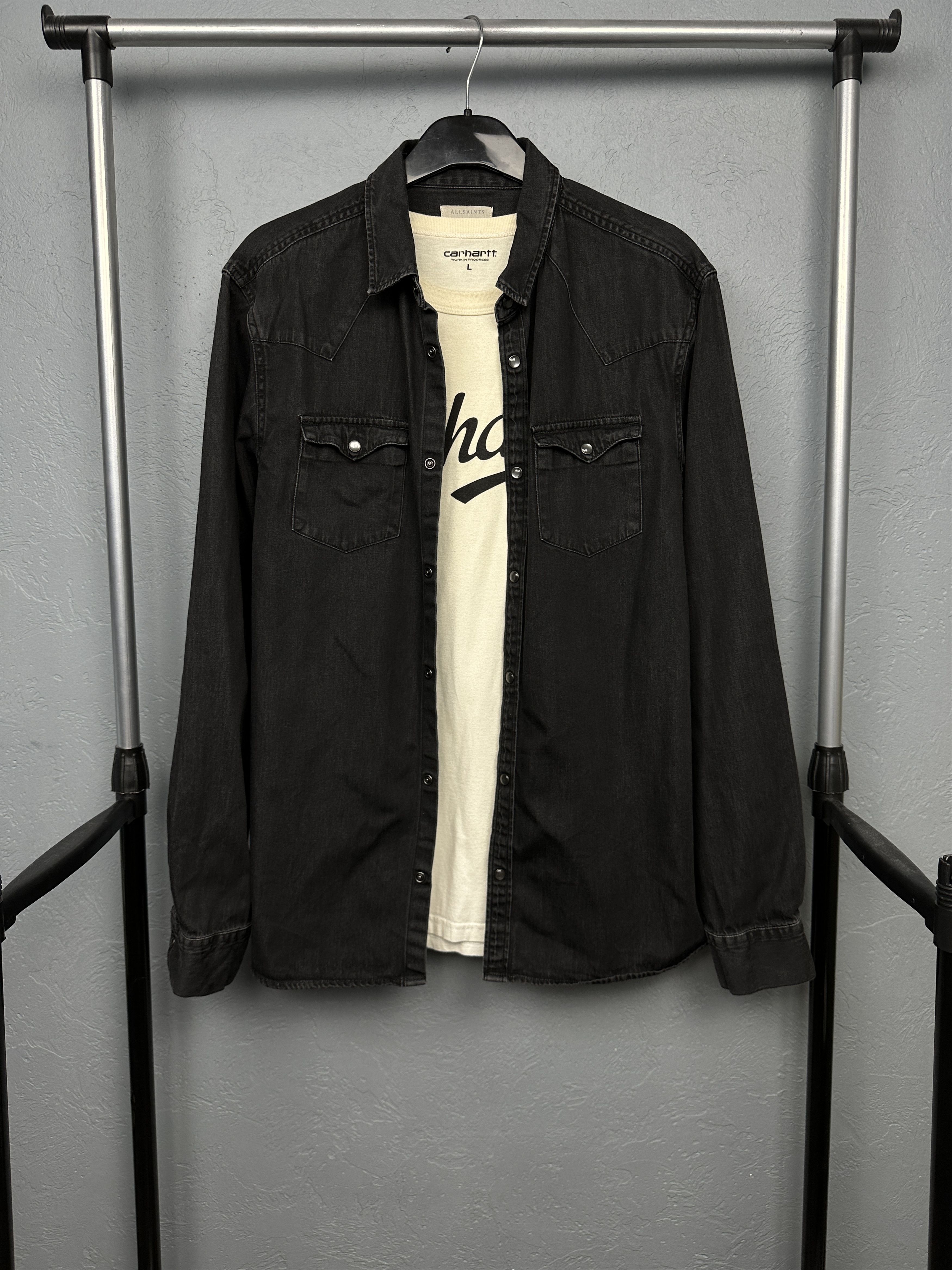 Allsaints Allsaints Mens Bramble Denim Shirt Size US L / EU 52-54 / 3 - 1 Thumbnail