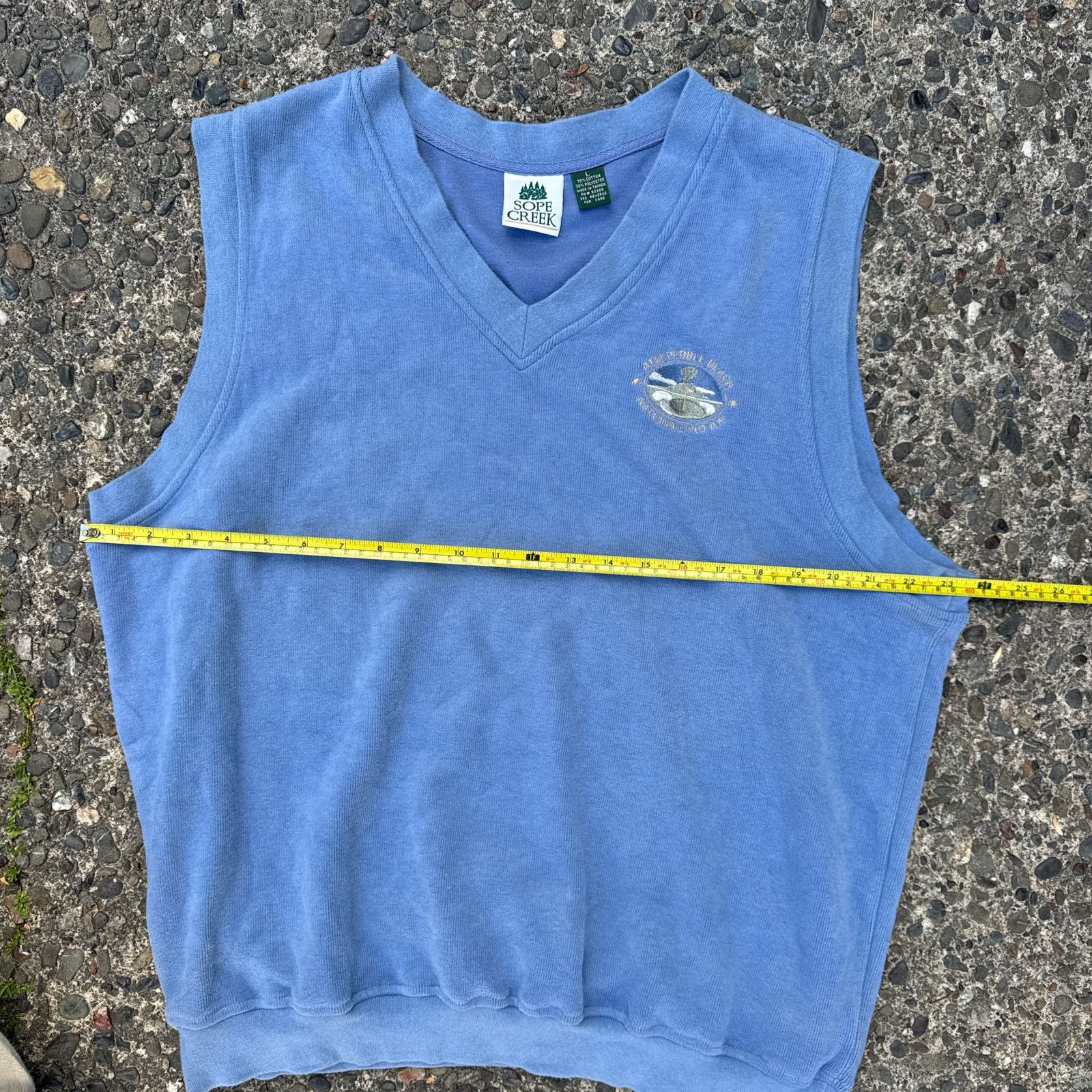 Vintage Vintage Baby Blue and Gold Sweater Vest – Size Large Size US L / EU 52-54 / 3 - 4 Thumbnail