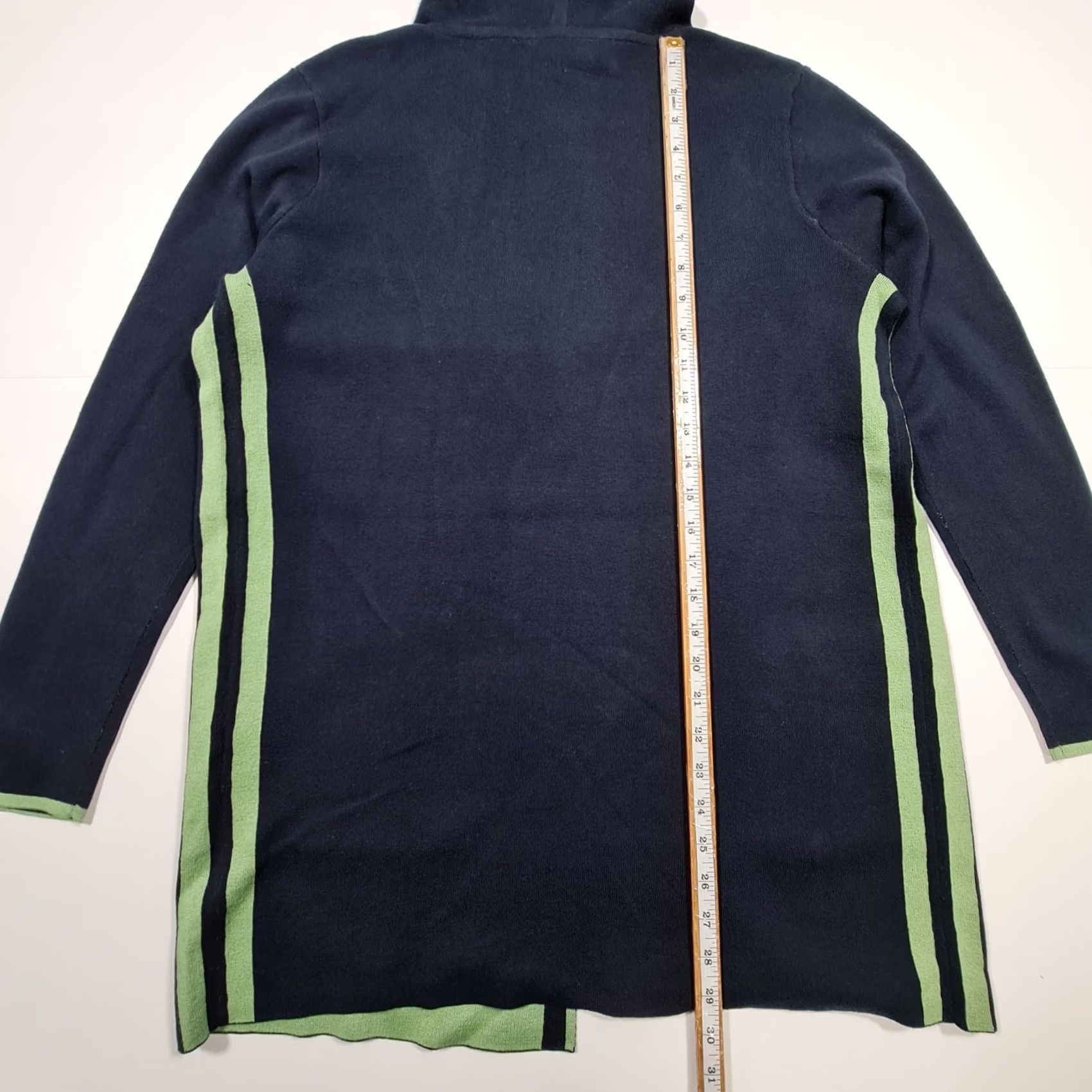 CO Betty & Co Cardigan Womens Hooded Navy Blue 12 UK Cotton Knit Open Front Long Sleeve Logo Jumper Modern Elegant Women’s 12 Size XL / US 12-14 / IT 48-50 - 8 Thumbnail