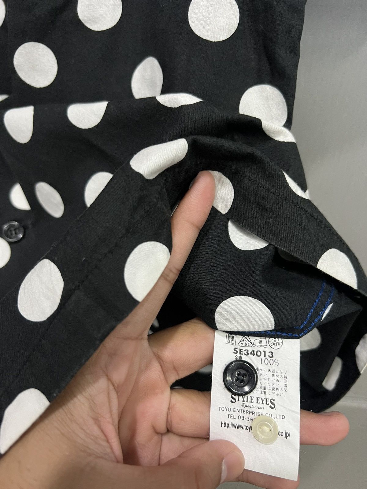 Sugar Cane × Sun Surf × Toyo Enterprises Vintage Style Eyes Polka Dot Open Collar Shirt Size US S / EU 44-46 / 1 - 6 Thumbnail