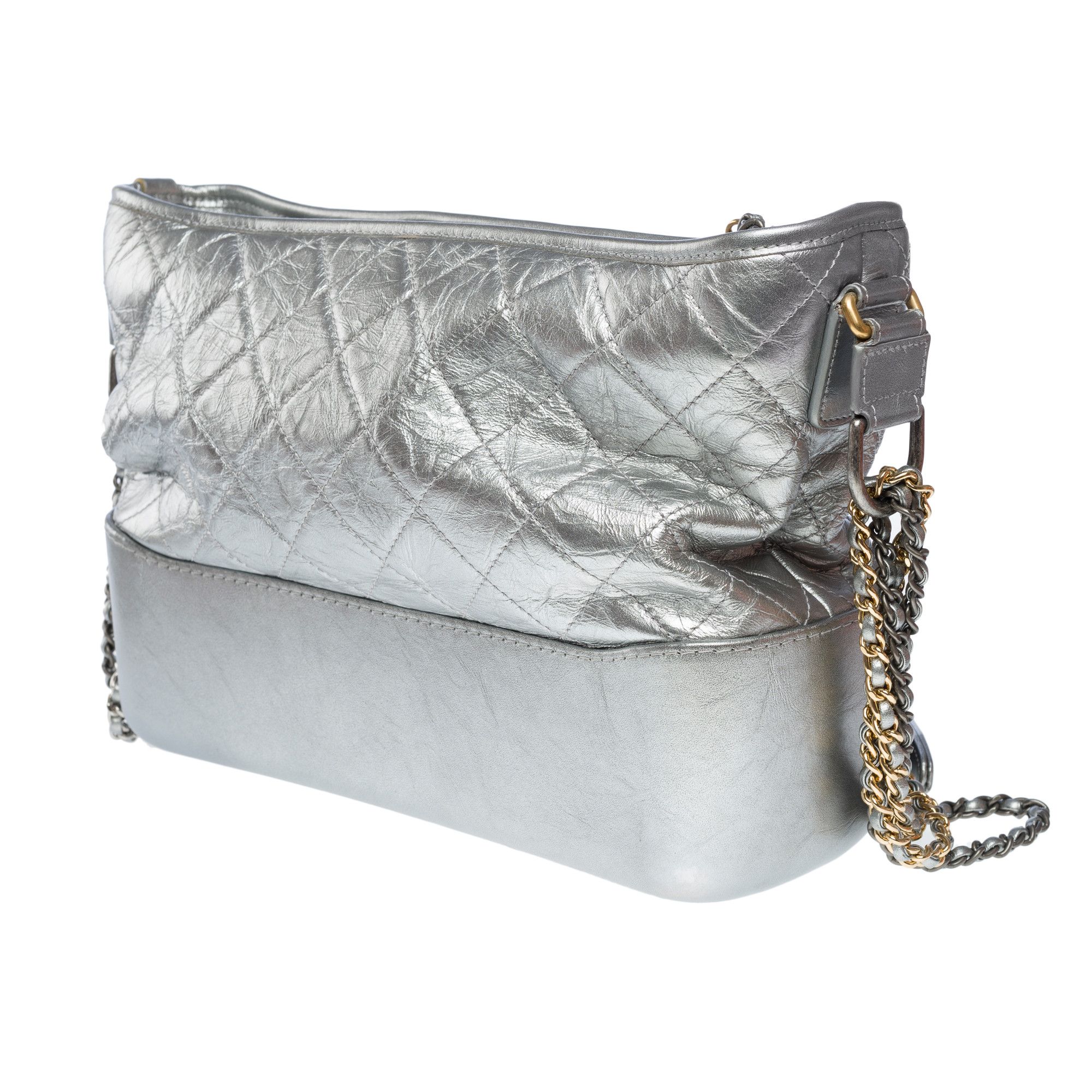Chanel Chanel Gabrielle Bag in Silver Leather Size ONE SIZE - 4 Thumbnail