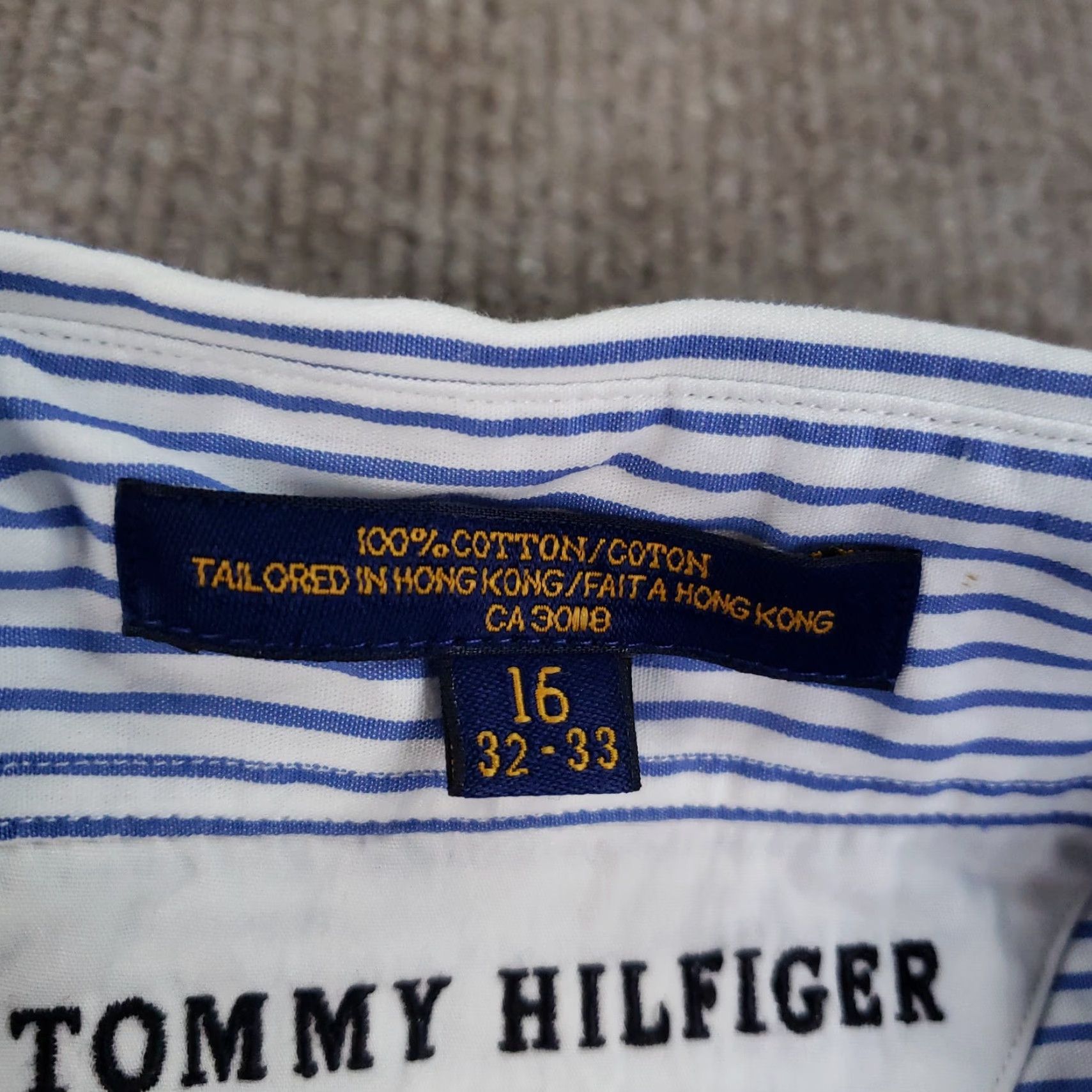 Tommy Hilfiger Tommy Hilfiger Shirt Mens 16 Blue White Striped Button Up French Cuff Dress Y2K Size 42R - 5 Thumbnail