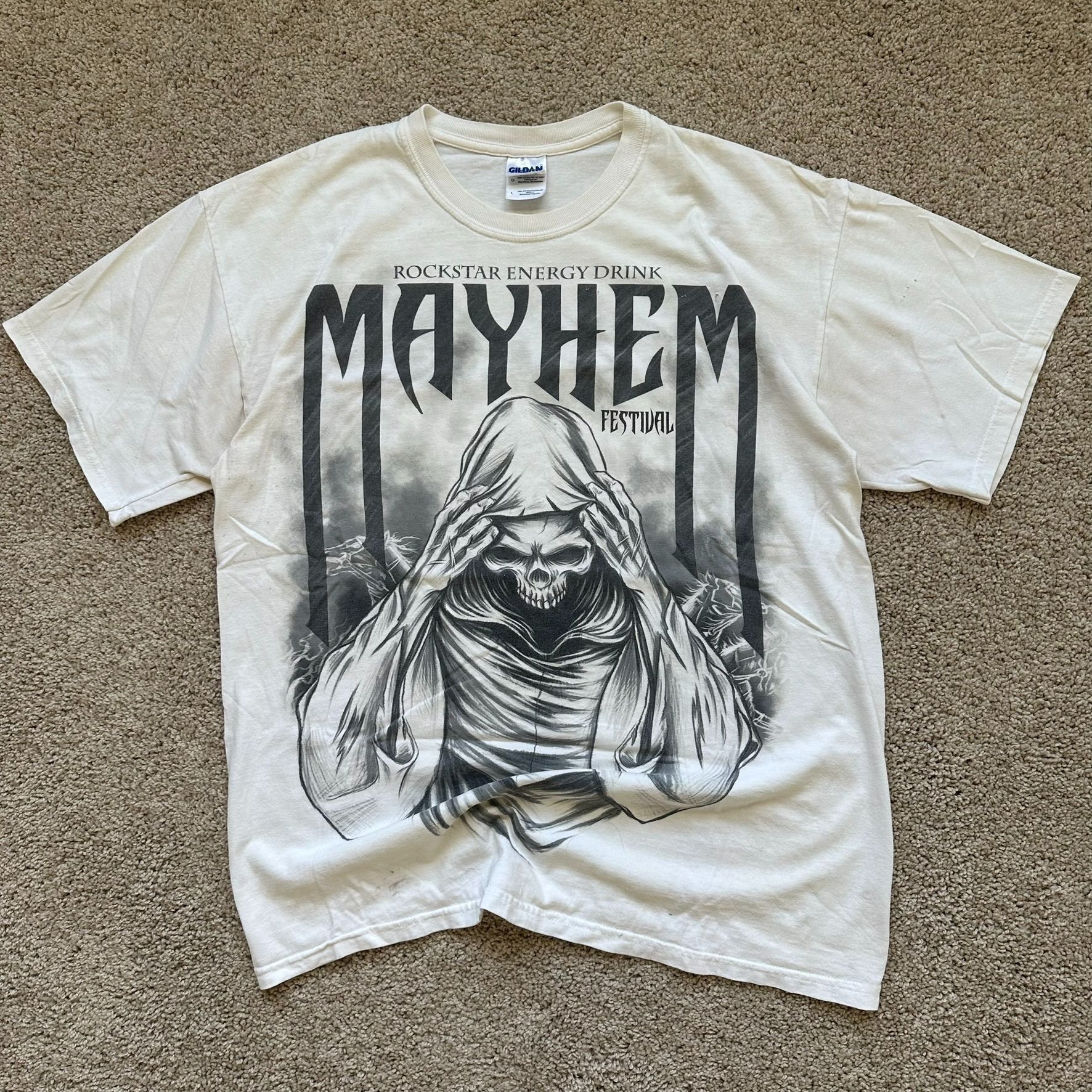 Gildan Vintage Y2K Rockstar Energy Mayhem Festival T-Shirt Reaper S Size US L / EU 52-54 / 3 - 1 Thumbnail