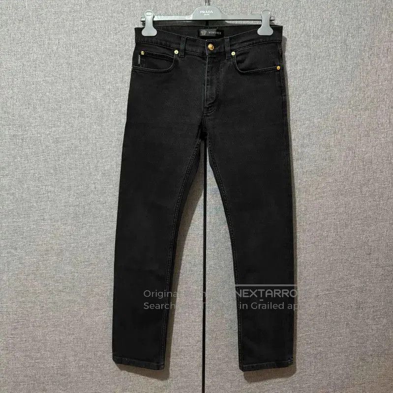 Versace Black Cotton Medusa Men's Casual Pants .
