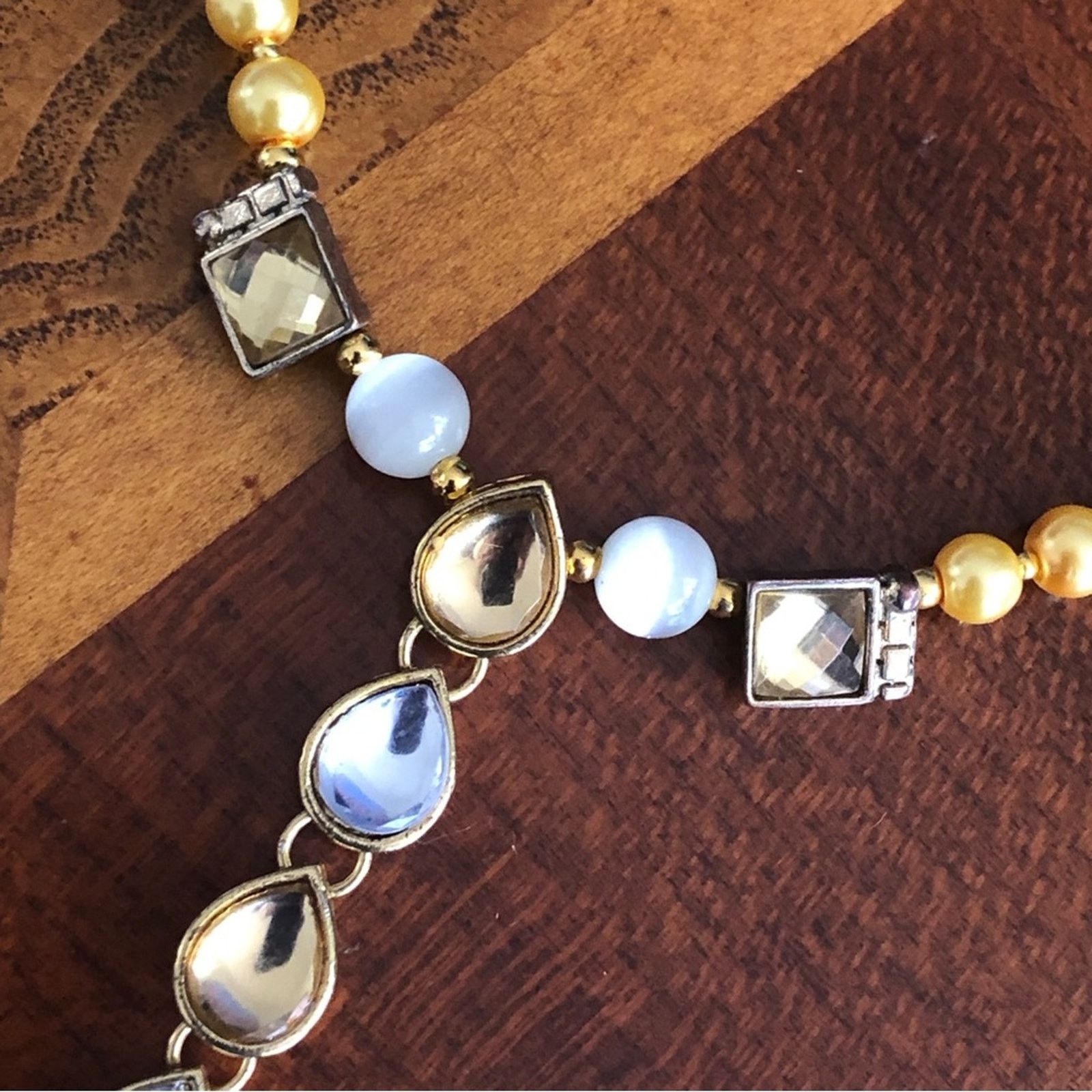 Handmade Handcrafted repurpose stay gold cascade Pearl necklace Size ONE SIZE - 9 Thumbnail
