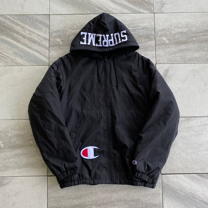 Supreme x champion cheap sherpa lined hooded jacket