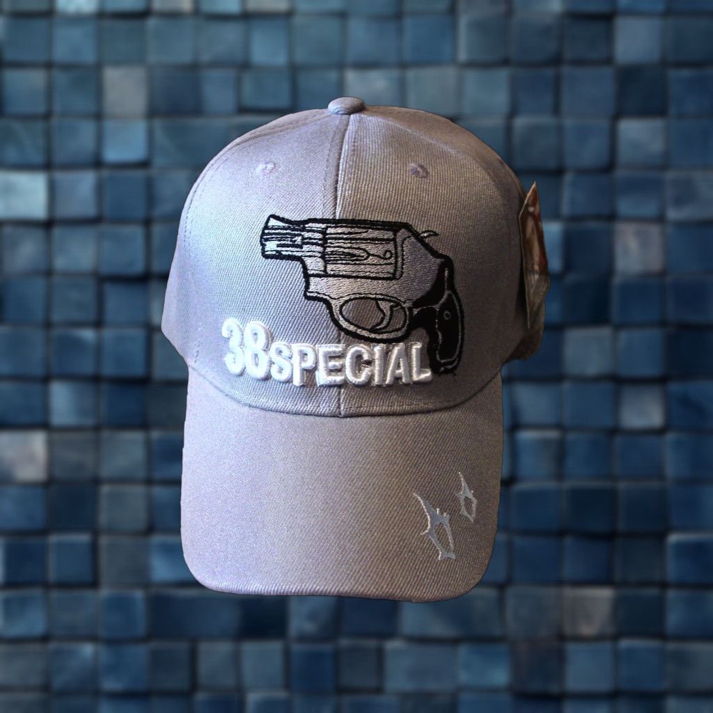Pistola VINTAGE Baseball Cap Men Adjustable Gray 38 Special Pistol Gun Theme Men’s Size ONE SIZE - 1 Thumbnail