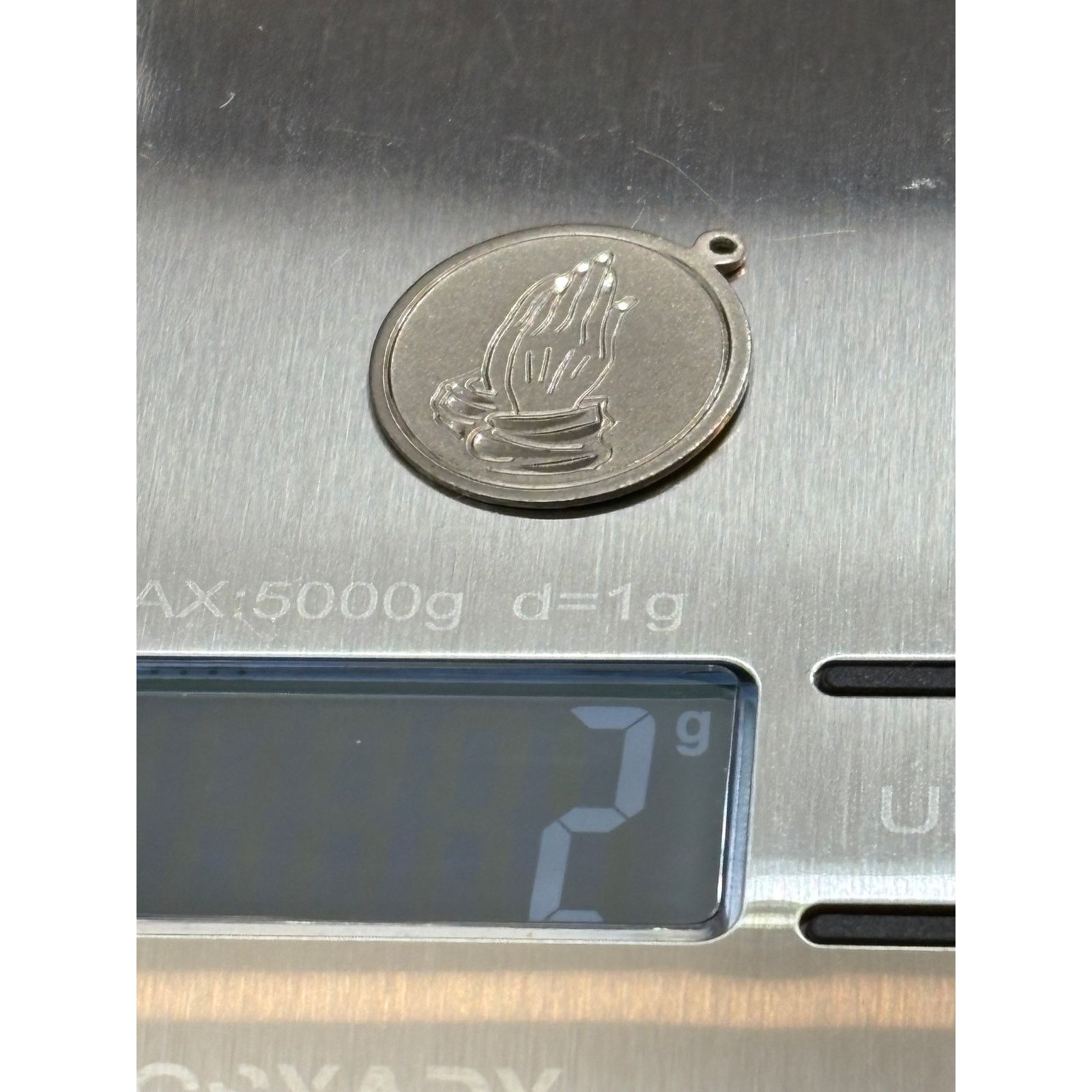 non Vintage Sterling Silver Baptist Praying Hands Medal Pendant Size ONE SIZE - 4 Thumbnail