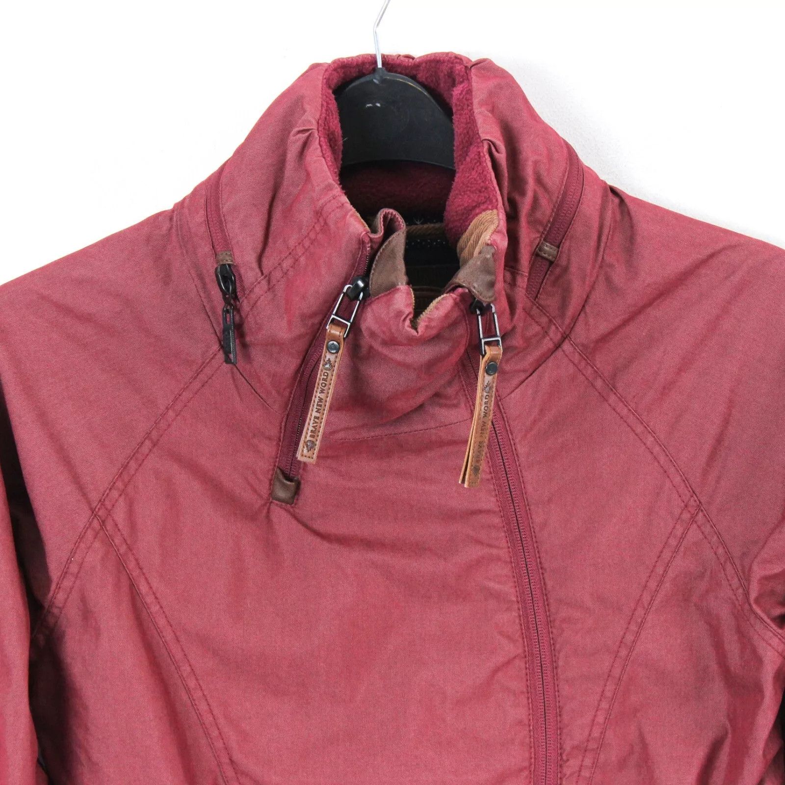 Naketano Womens M Jacket Coat Windbreaker Outerwear Nylon Burgundy Size M / US 6-8 / IT 42-44 - 7 Thumbnail