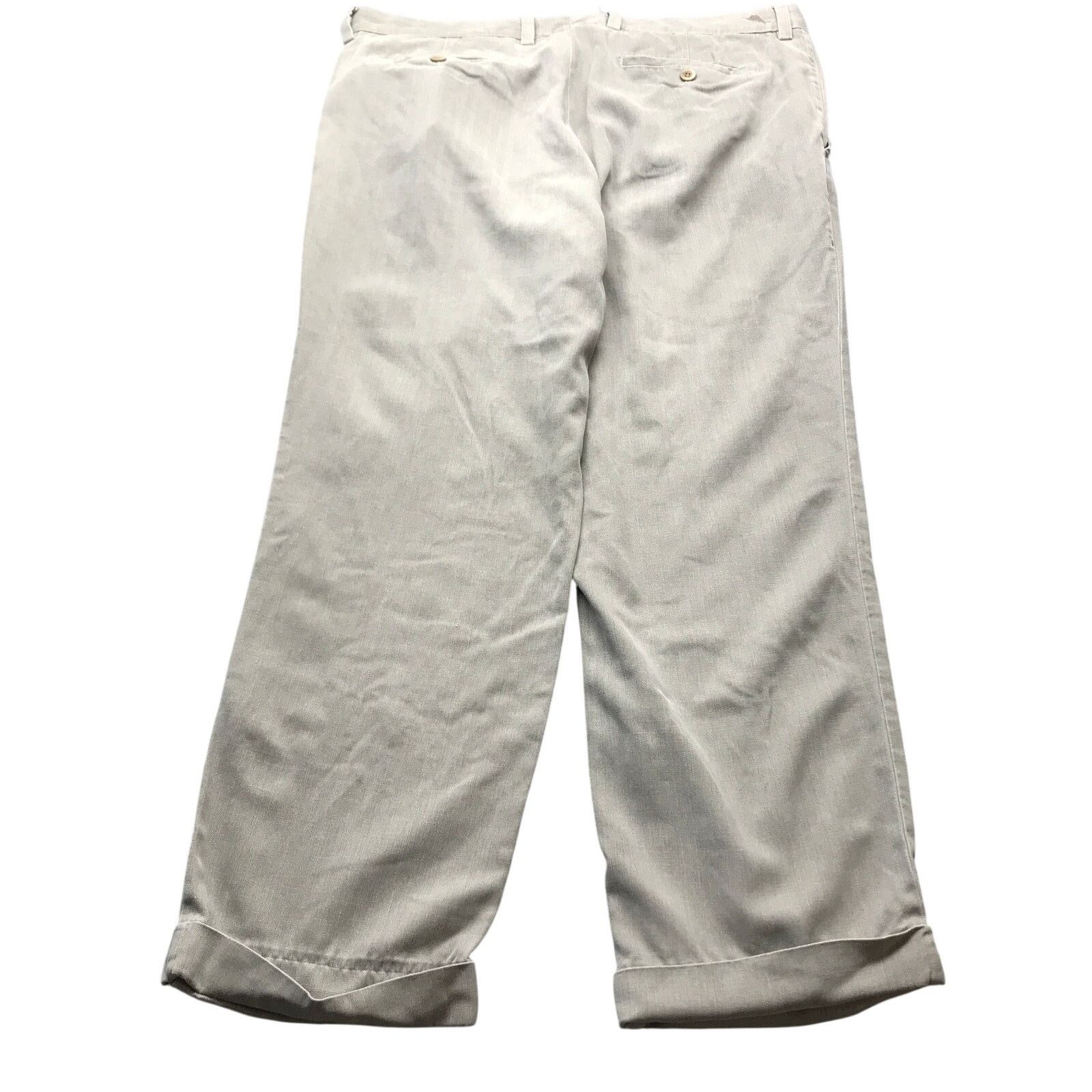Tommy Bahama Tommy Bahama Silk Cotton Tapered Twill Pants Mens 36x34 Tan Size US 36 / EU 52 - 4 Thumbnail