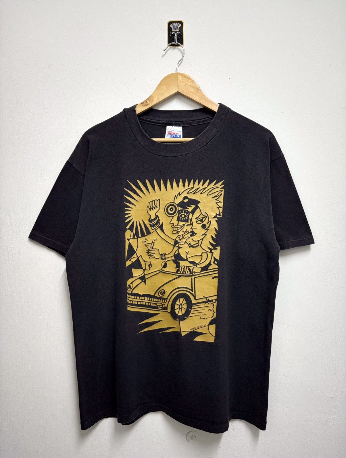 Vintage Vintage 90's Art & Comics M. Fleener " Drunk City " T-Shirt Size US M / EU 48-50 / 2 - 1 Thumbnail