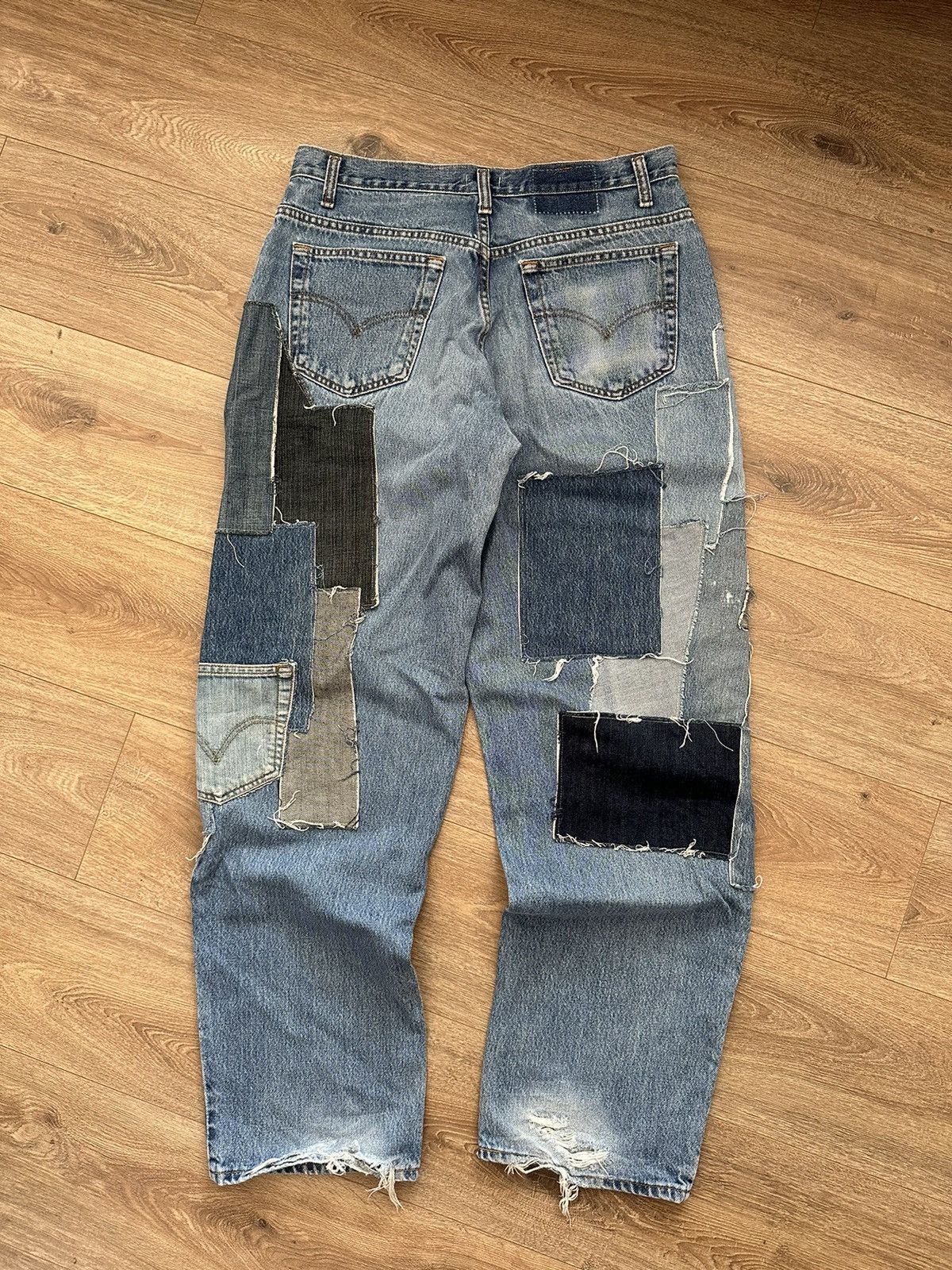 Levi's 🔥VINTAGE 90’S PATCHWORK BAGGY LEVIS JEANS BY HYGIENE DE VIE🔥 Size US 32 / EU 48 - 1 Thumbnail