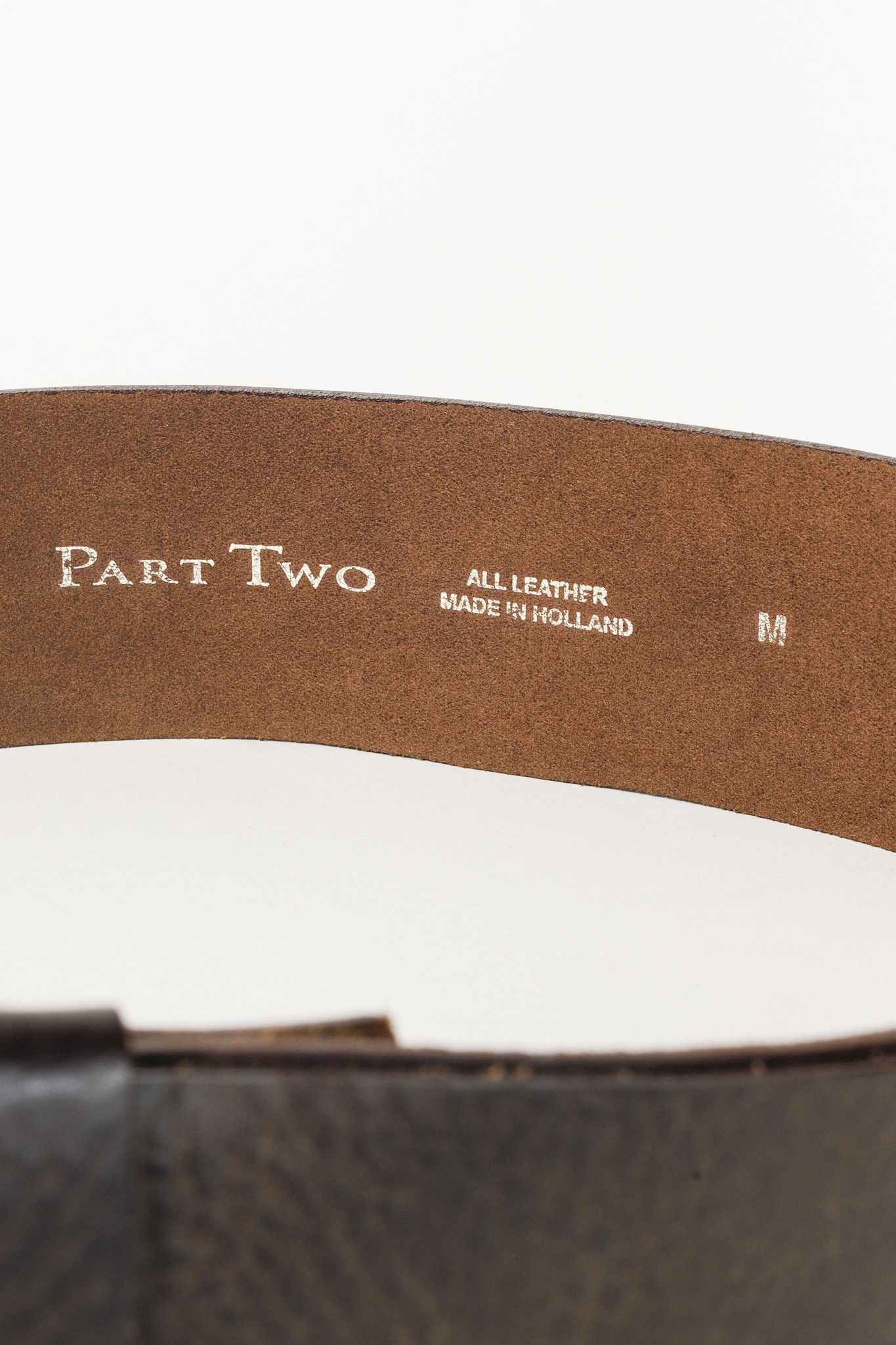 Other Part Two Wide Brown Leather Bronze Buckle Belt Size ONE SIZE - 5 Thumbnail
