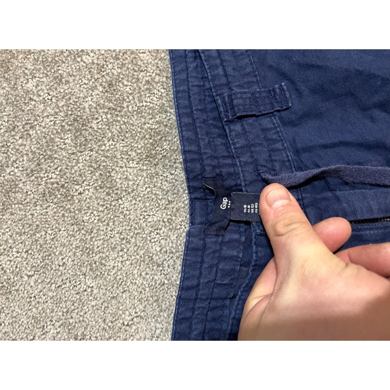 Gap GAP Blue Shorts Mid Rise-Cuffed Flax Blend Flat Front Pocket 4 Women Size 30" / US 8 / IT 44 - 3 Thumbnail