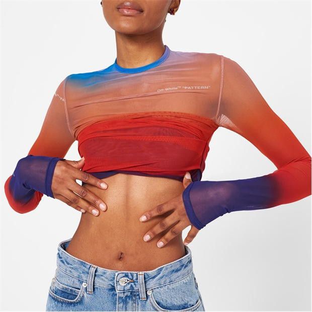 Off-White o1g2r1mq1224 Crop Top in Multicolor Size L / US 10 / IT 46 - 4 Thumbnail