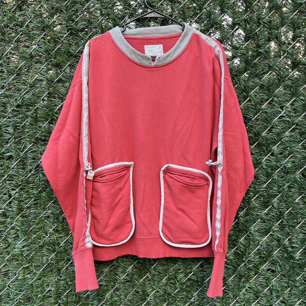 image of C2H4 Futuristic Crew Neck Sweater (Unisex) in Red, Men's (Size Medium)