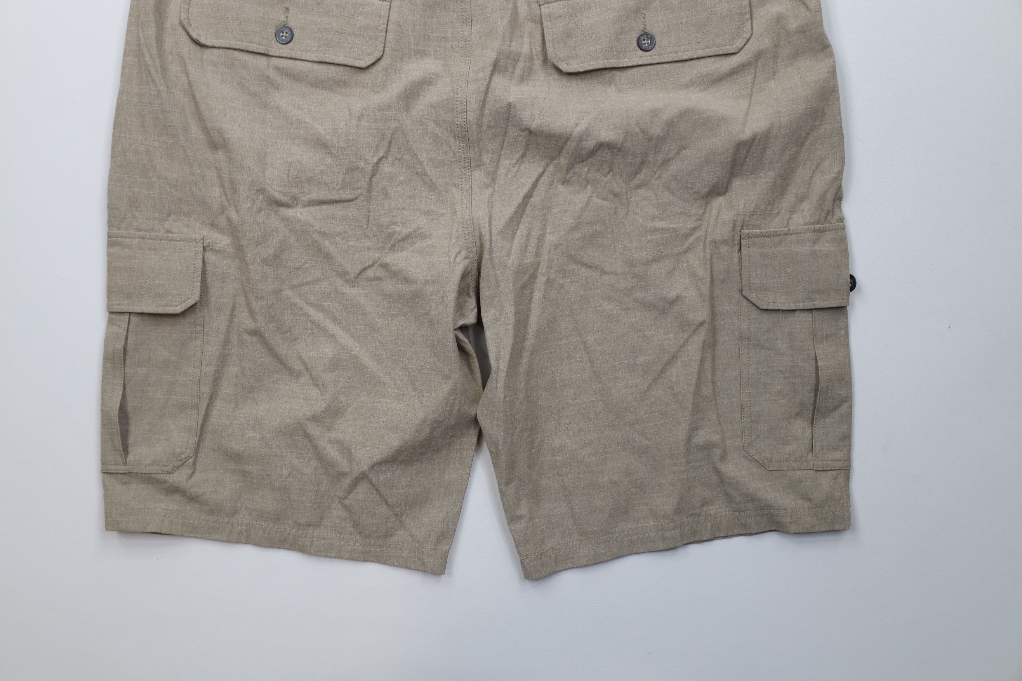 Vintage Buckle BKE Hybrid Chambray Stretch Cargo Shorts Beige Tan Size US 38 / EU 54 - 10 Thumbnail