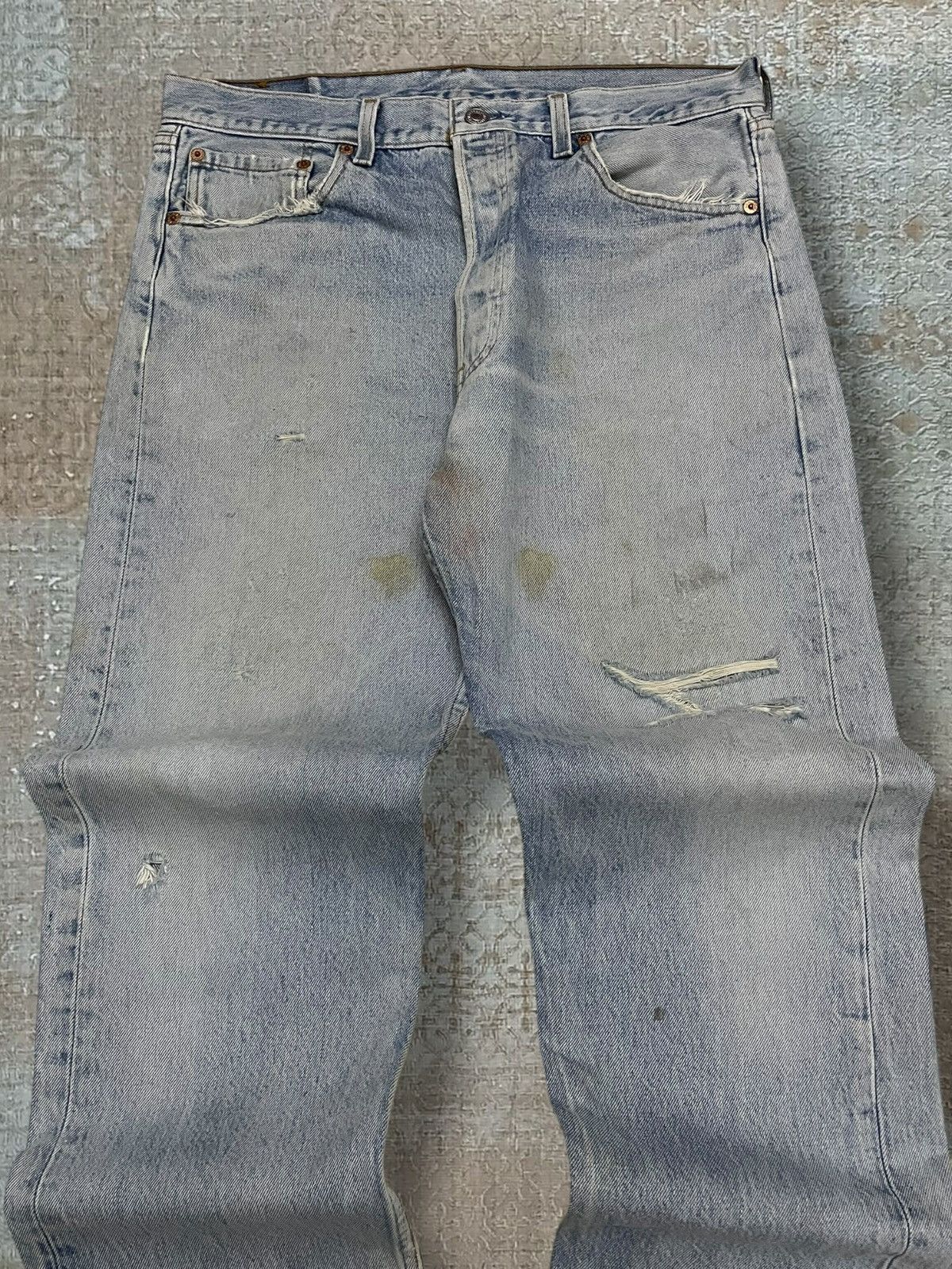 Levi's Vintage Clothing Vintage 1990s Designer Levis 501XX Distressed Classic Denim Size US 34 / EU 50 - 6 Thumbnail