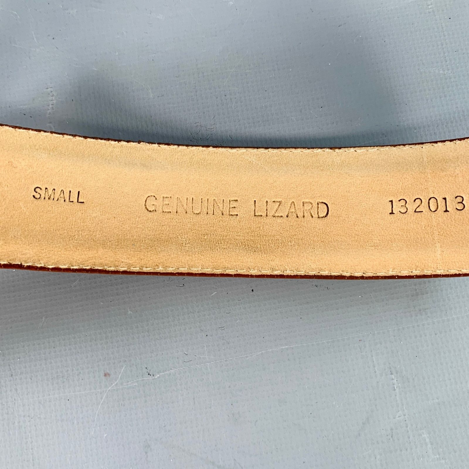 Ellen Tracy LINDA ALLARD Brown Cognac Lizard Leather Covered Buckle Belt Size ONE SIZE - 5 Thumbnail