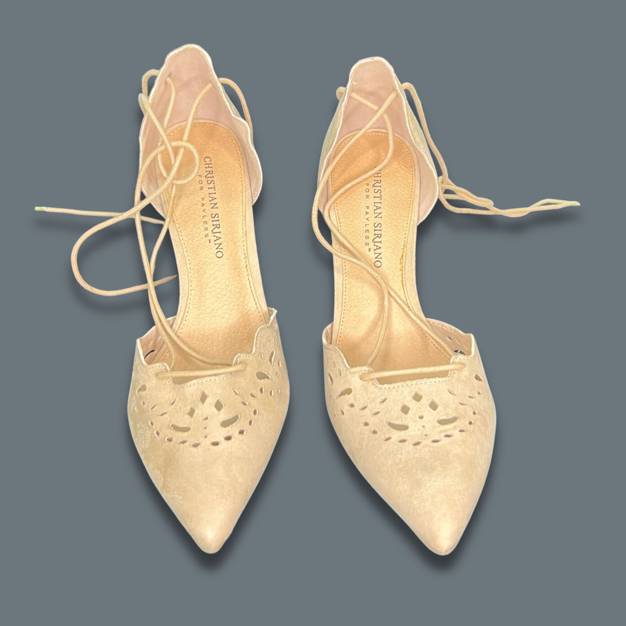 Christian Siriano Christian Siriano For Payless Beige Faux Suede Lace-Up DOrsa Size US 8.5 / IT 38.5 - 2 Thumbnail