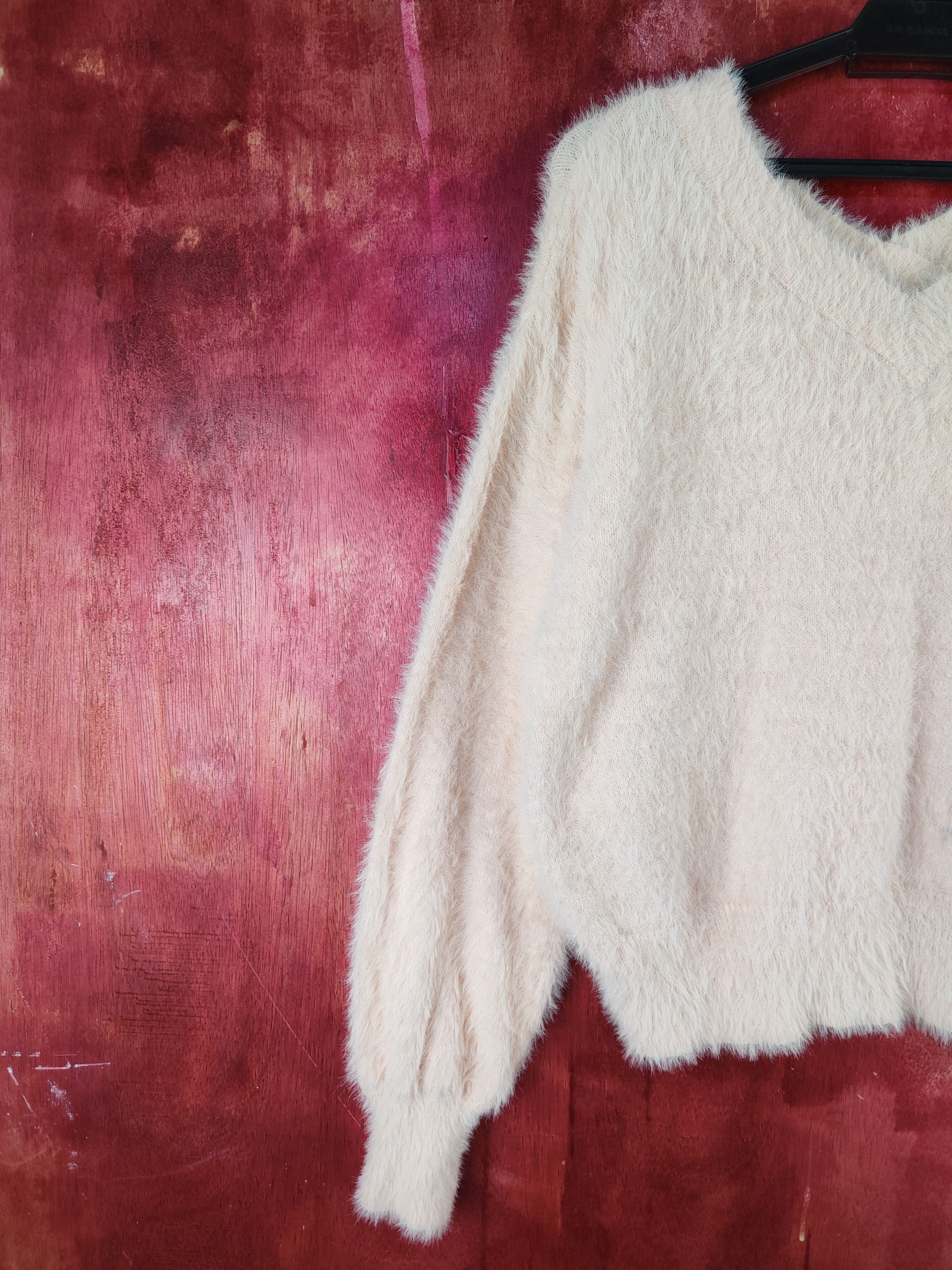 Homespun Knitwear Pinky Orange Shag Shaggy Fur Mohair Knitwear #S2108 Size M / US 6-8 / IT 42-44 - 3 Thumbnail