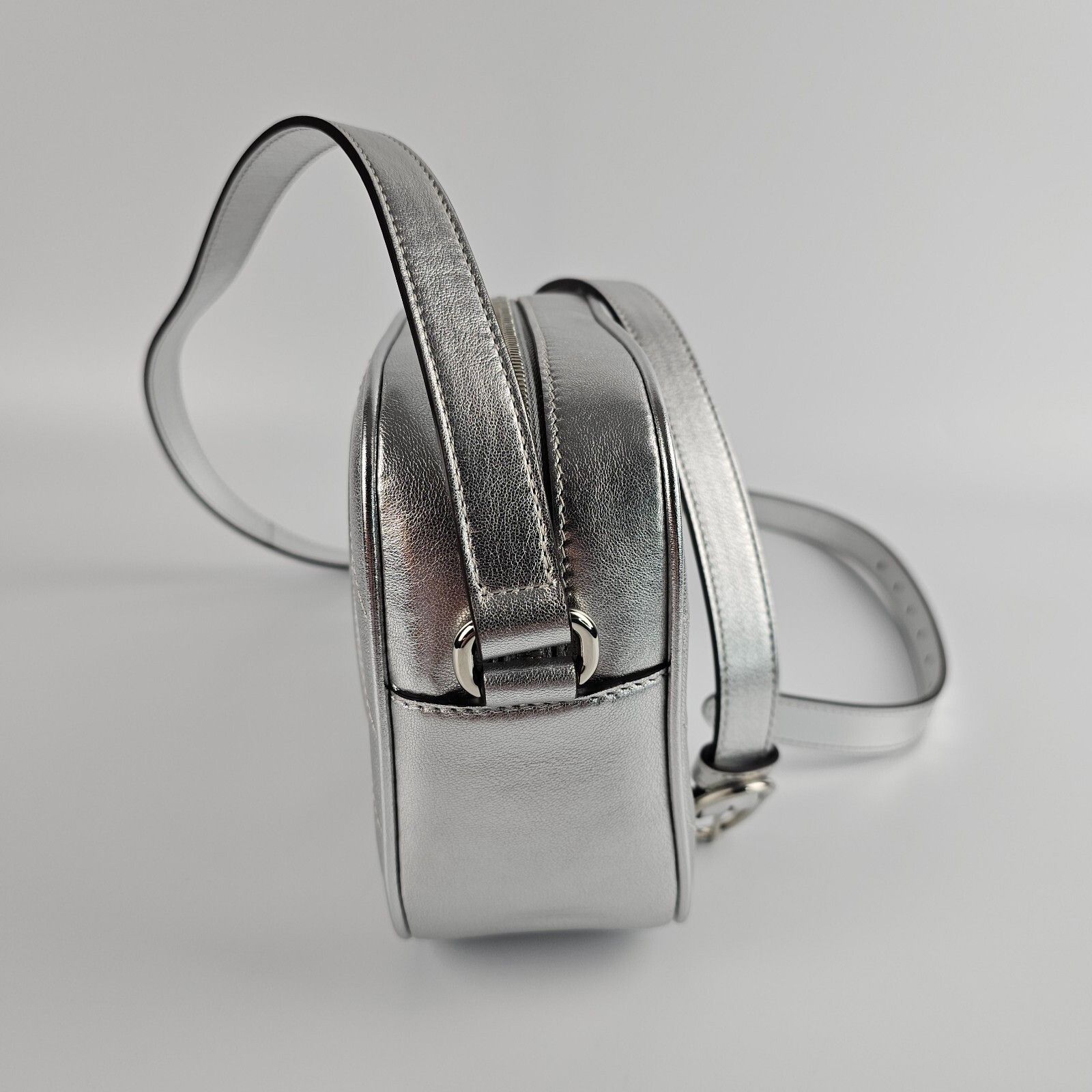 Gucci GUCCI Blondie Small $1980 Metallic Silver Leather Shoulder B Size ONE SIZE - 6 Thumbnail