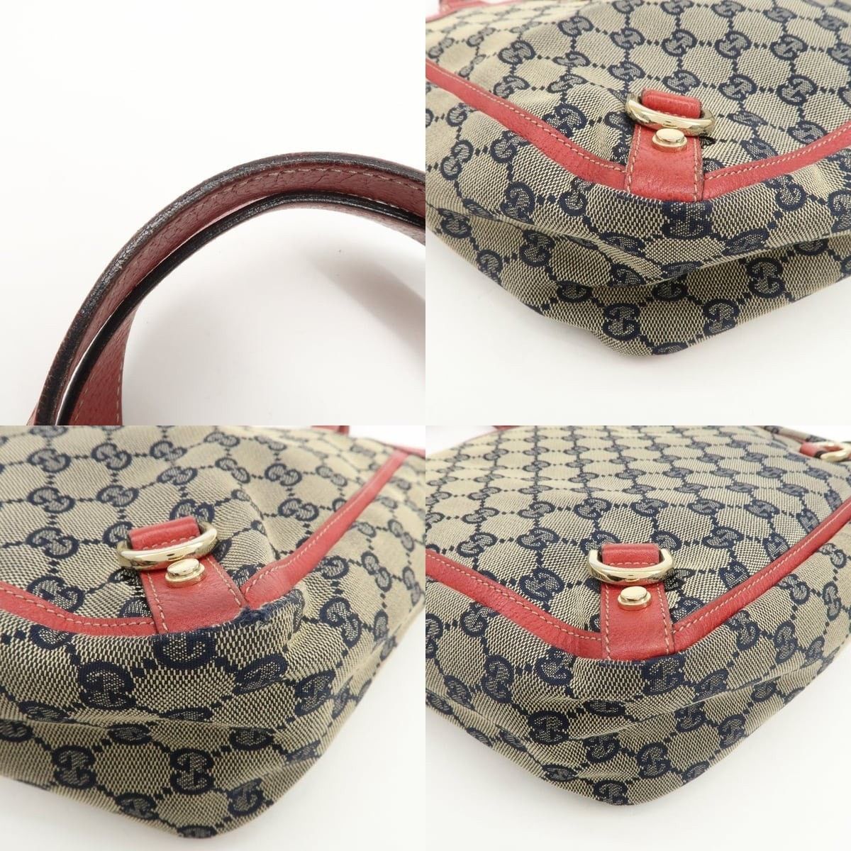 Gucci Gucci Abbey GG Canvas & Leather Tote Red Size ONE SIZE - 4 Thumbnail