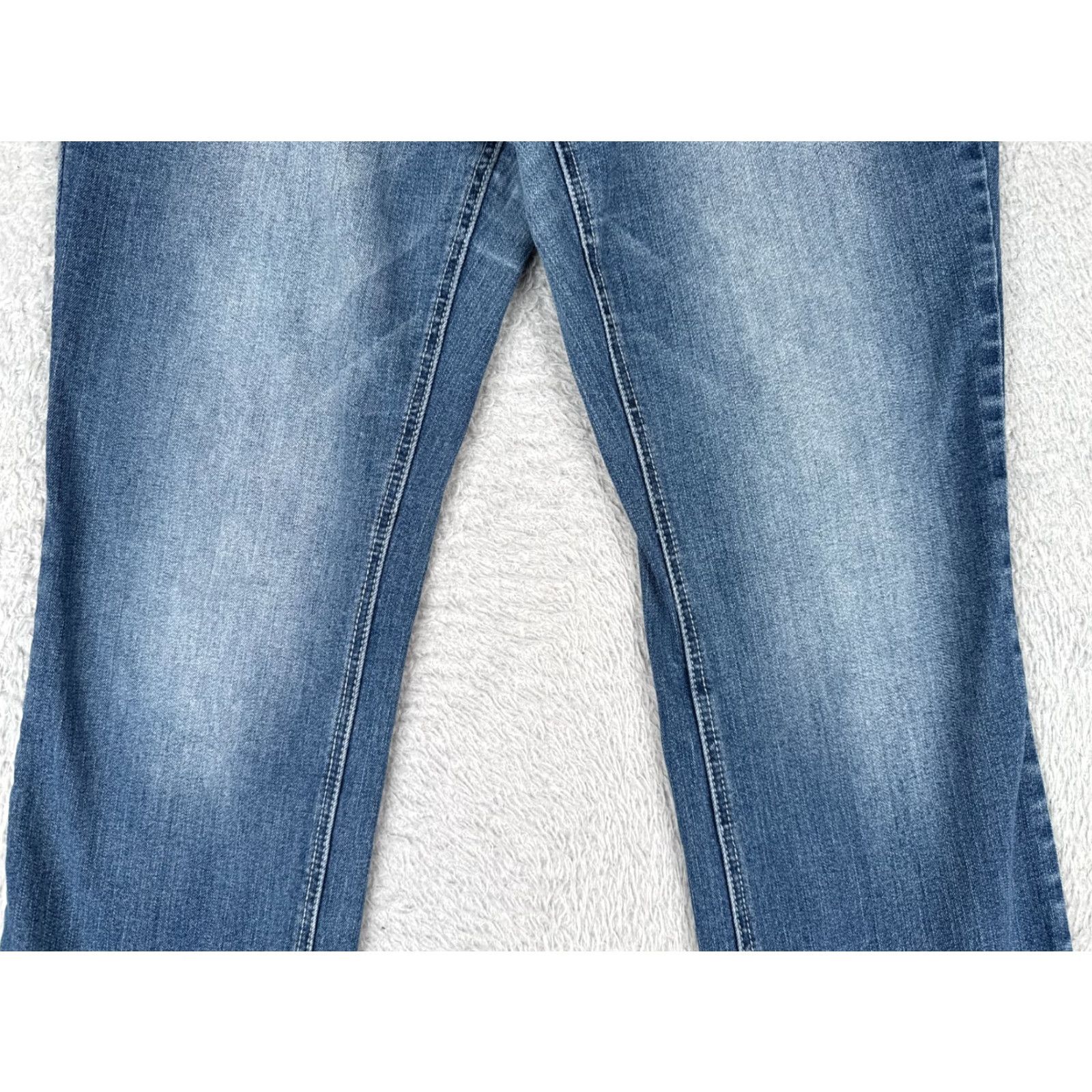 Vintage Earl Jean Jeans Women 16 Blue Slim Bootcut Bling Mid Rise Cotton Blend 34x31 Size 38" / US 16 / IT 52 - 3 Thumbnail