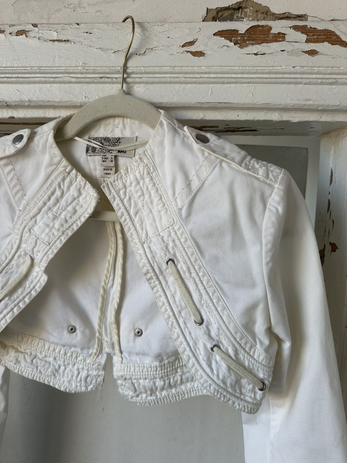 20471120 × Beauty Beast × Vintage Vintage White Cropped Jacket Size S / US 4 / IT 40 - 4 Thumbnail