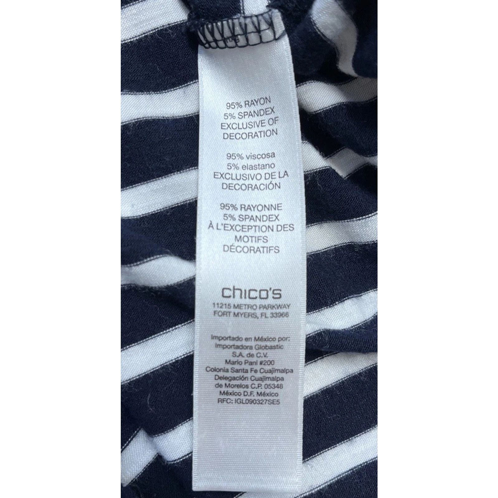 Chicos Chico's Indigo White Jumper Top Faux Suede Trim Size 2 Size L / US 10 / IT 46 - 7 Thumbnail