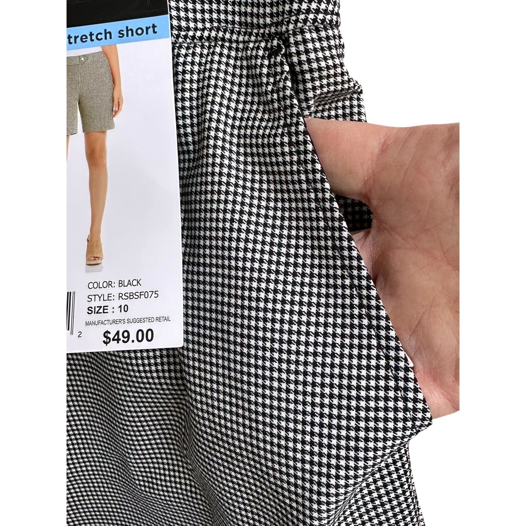 Other NWT Rafaella Houndstooth Shorts Size 10 Stretch High Waist B Size 32" / US 10 / IT 46 - 3 Thumbnail