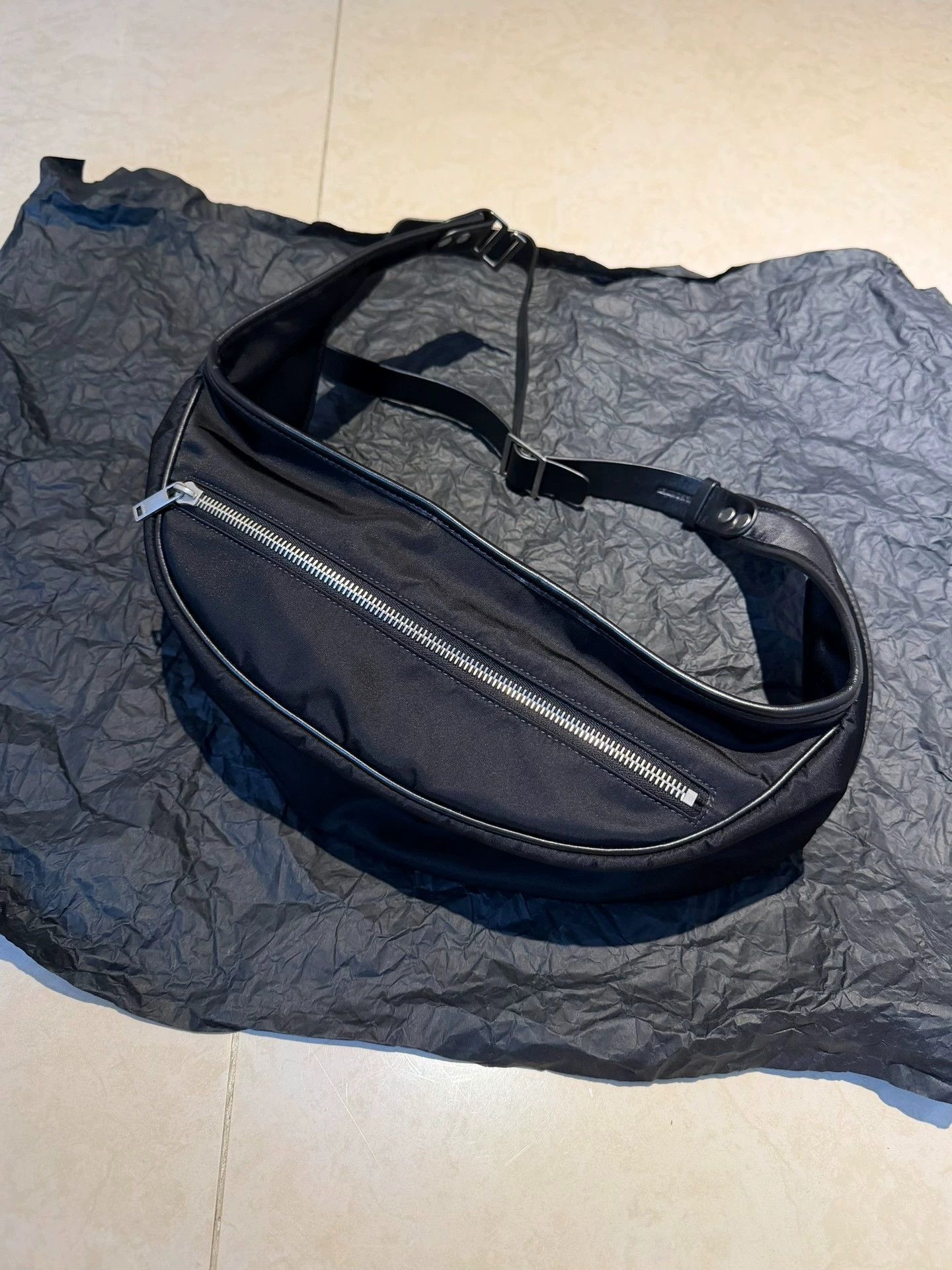 Jil Sander Jil Sander Nylon Leather Zip Multi-Way Bag Silver Rivet Size ONE SIZE - 1 Thumbnail