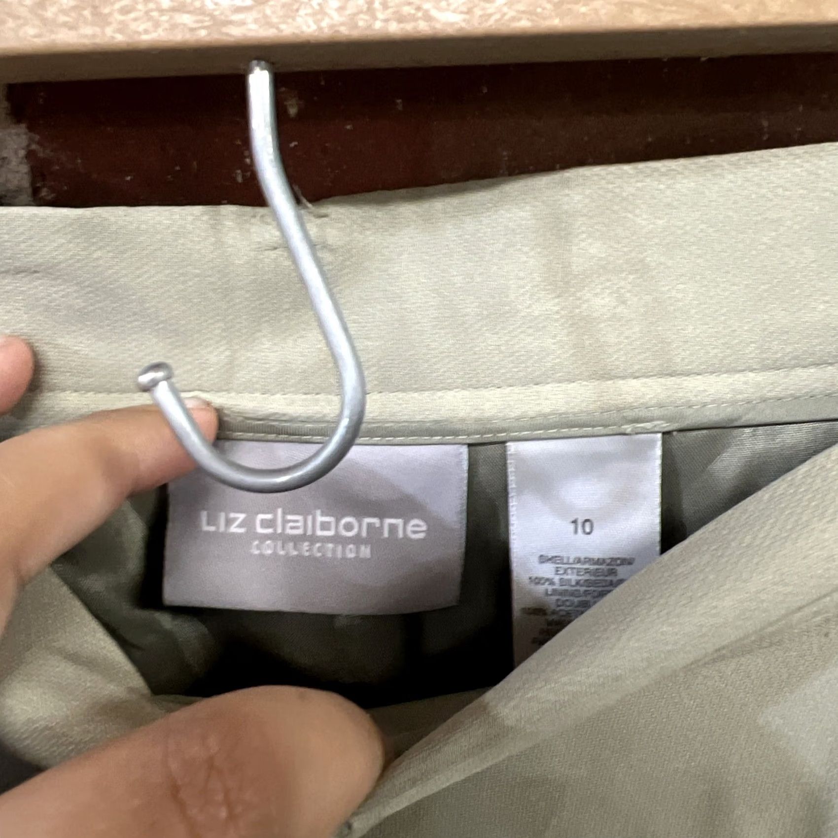 Liz Claiborne Liz Claiborne Pants Womens Size 10 Beige Wide Leg Linen Blend Classic Size 32" / US 10 / IT 46 - 2 Thumbnail
