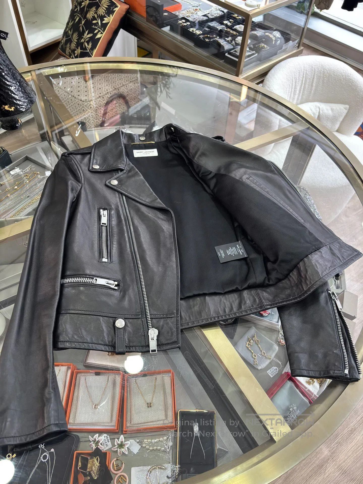 Saint Laurent Paris YSL Saint Laurent Leather Biker Jacket. Size XS / US 0-2 / IT 36-38 - 5 Thumbnail