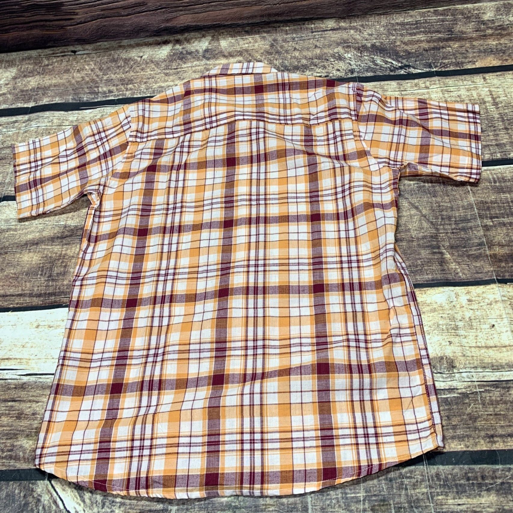 Vintage American Ranger Mens Western Short Sleeve Shirt Button Up Orange Plaid Size US M / EU 48-50 / 2 - 7 Thumbnail