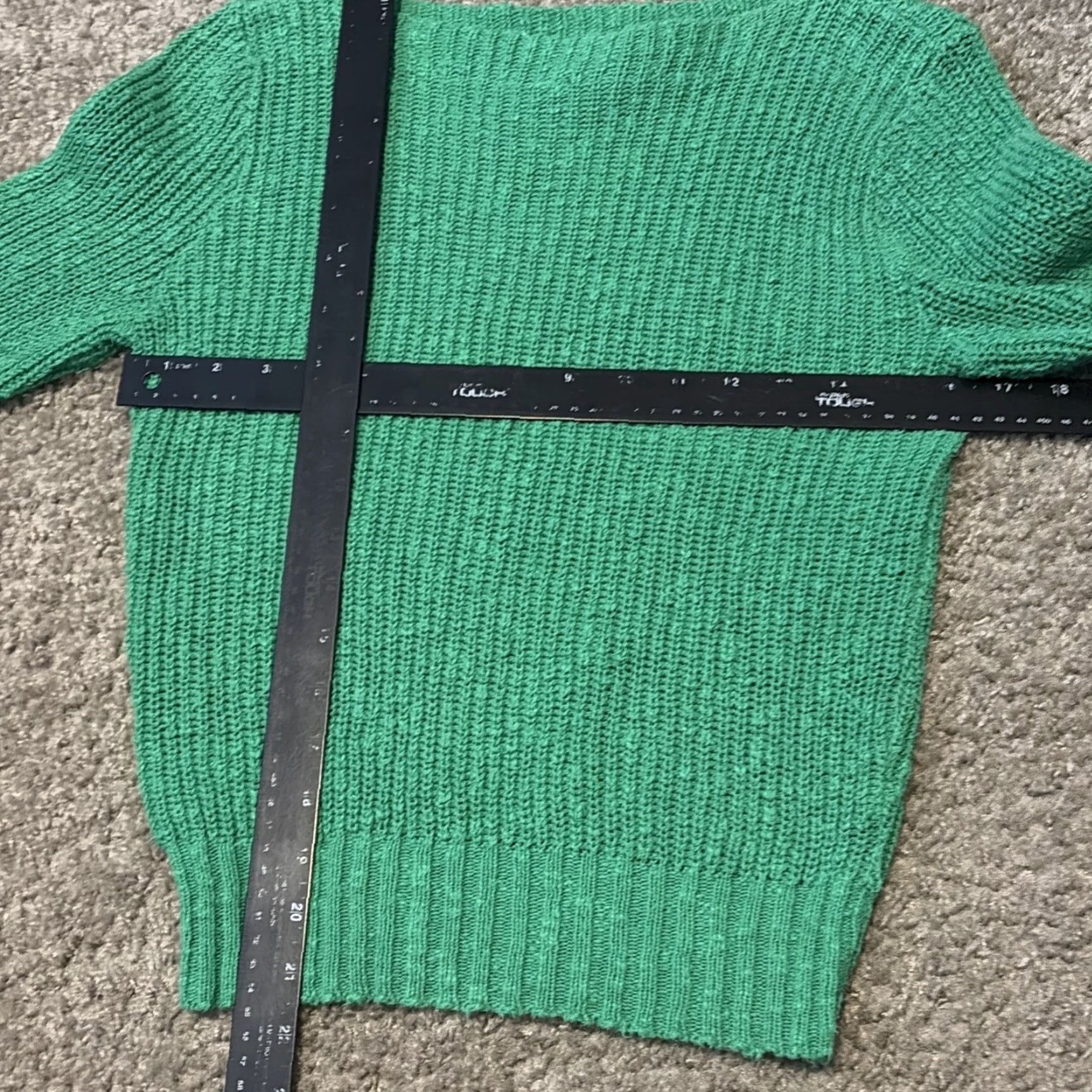 J Brand VINTAGE 80s Gotham Green Cotton Knit Crewneck Sweater Woman Medium Crew Neck Pullover Knit Size M / US 6-8 / IT 42-44 - 4 Thumbnail